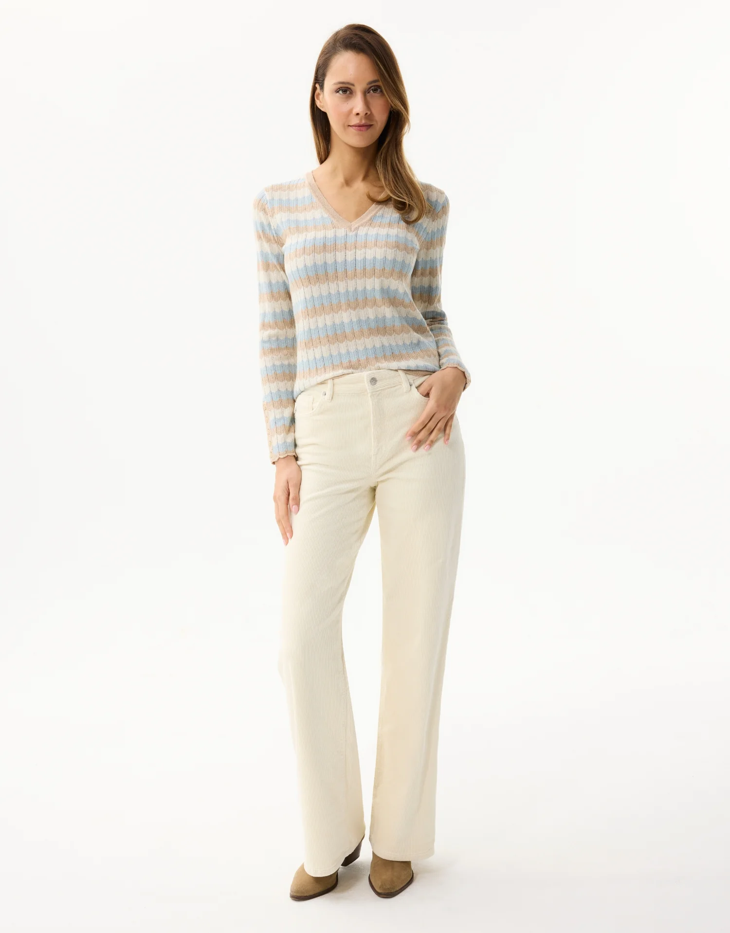 Pull col V rayures - Image 3