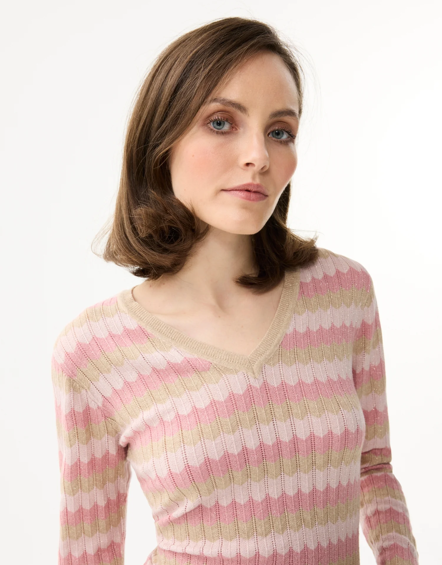 Pull col V rayures - Image 4