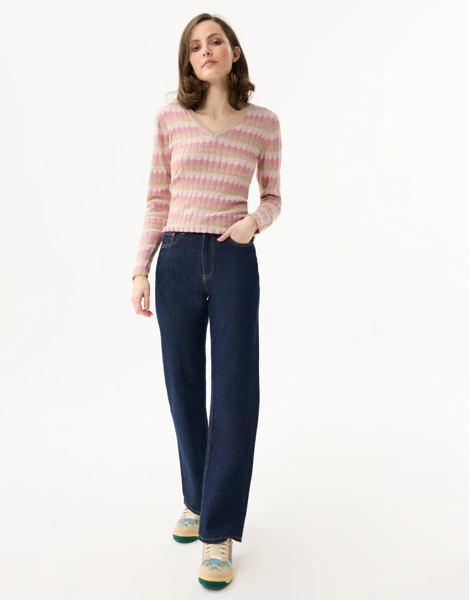 Pull col V rayures - Image 6
