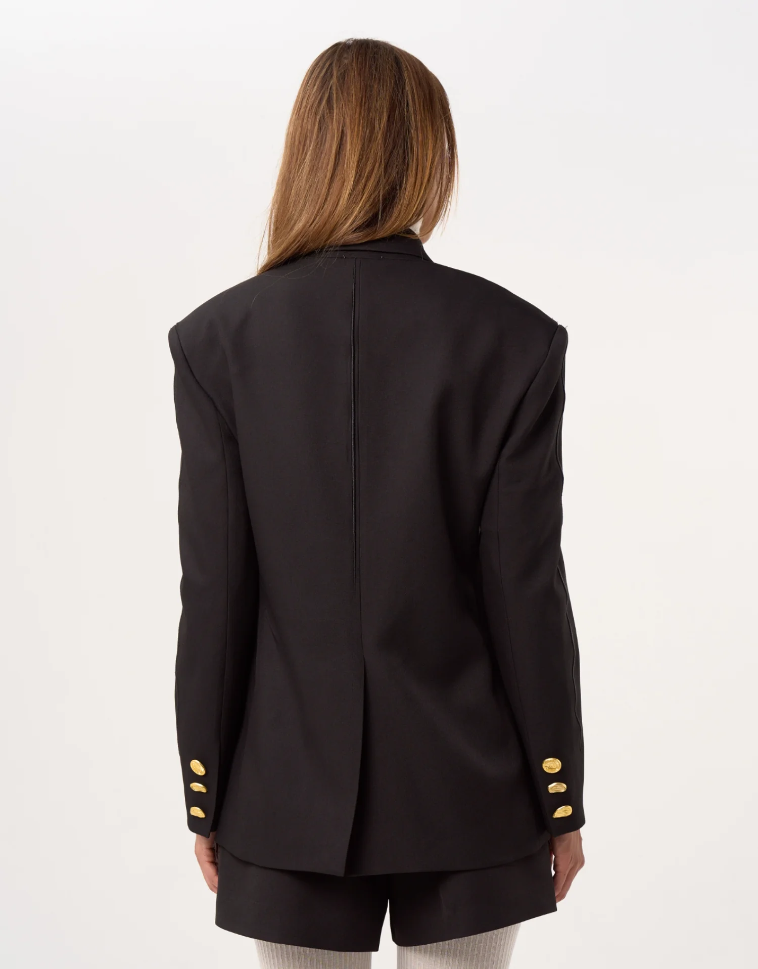 Blazer noir structuré à bouton doré - Image 4
