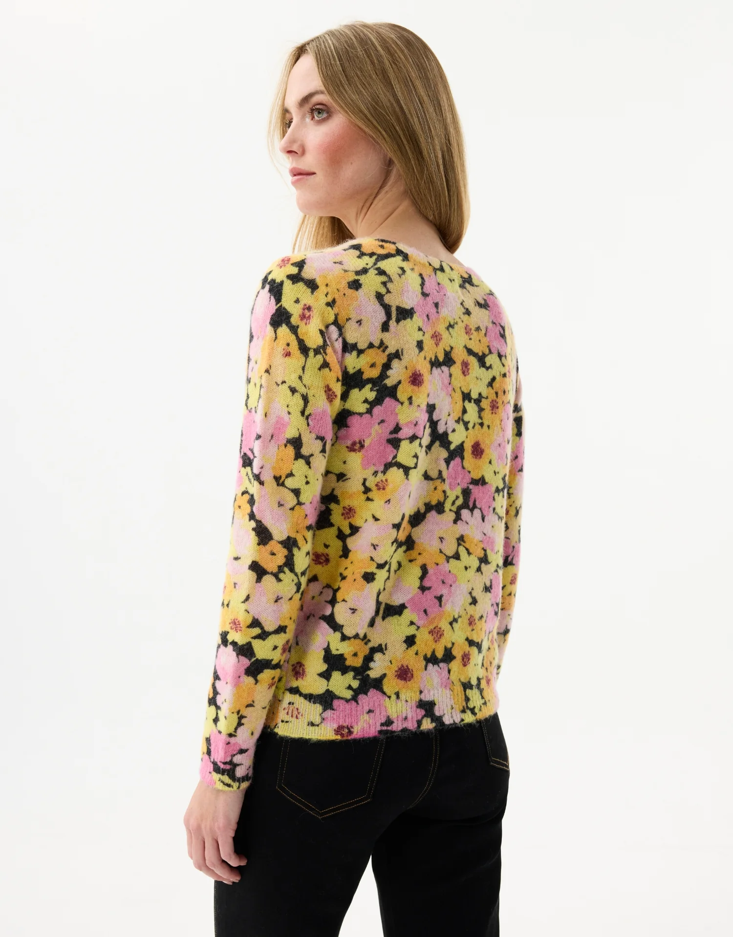 Cardigan en maille à imprimé floral pastel - Image 4