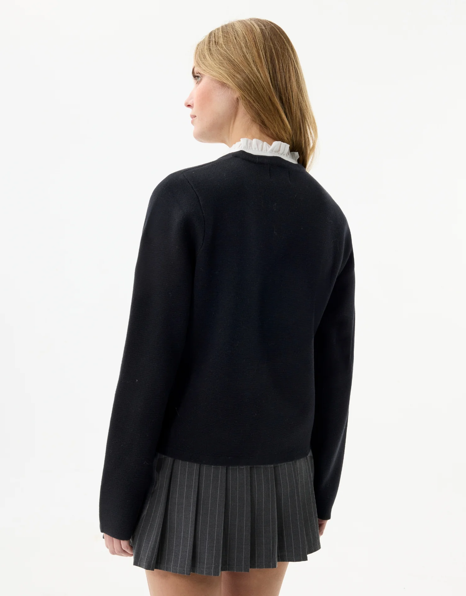 Cardigan noir à boutons dorés - Image 4