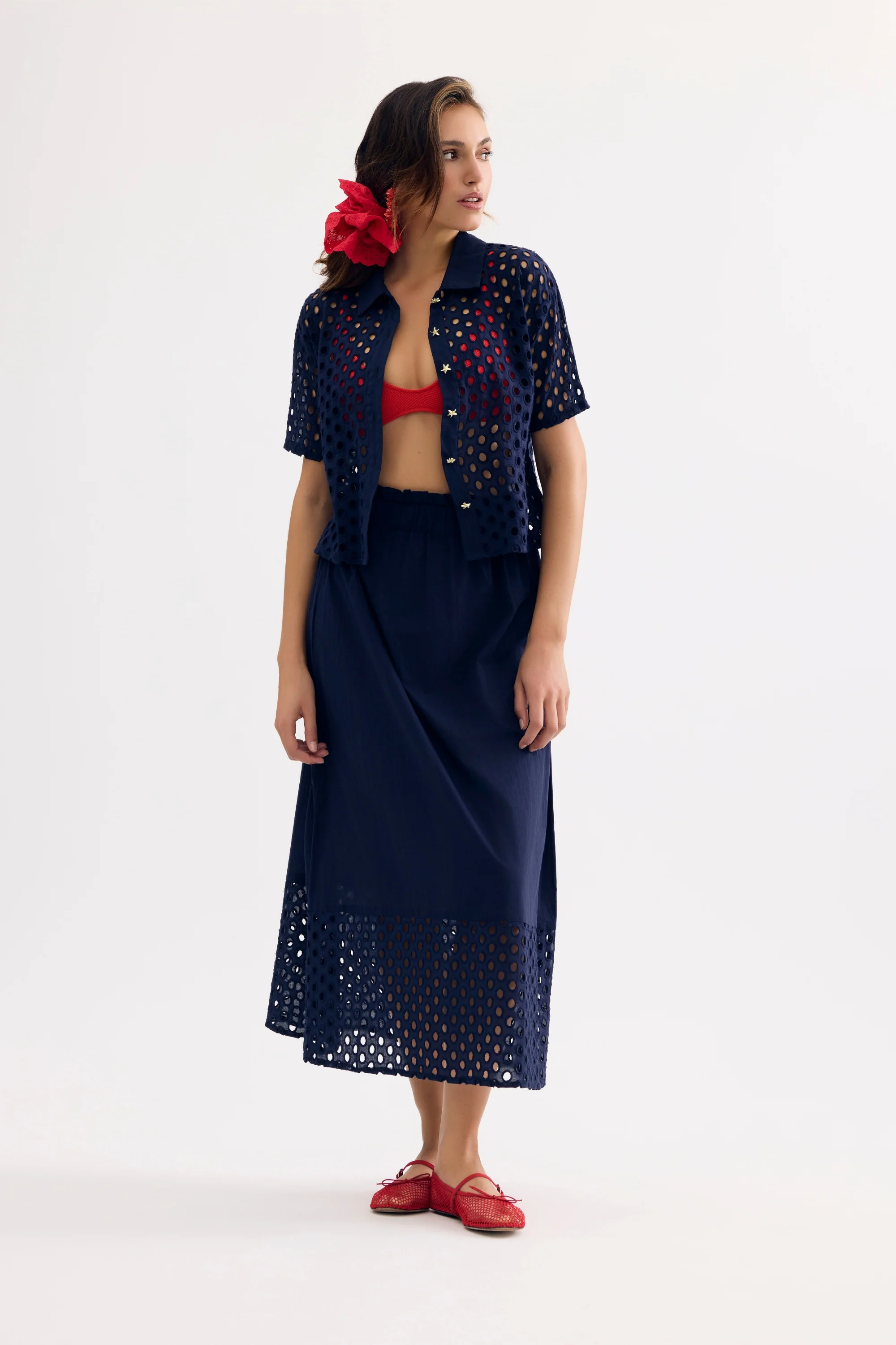 Chemise ajourée manches courtes - Image 3
