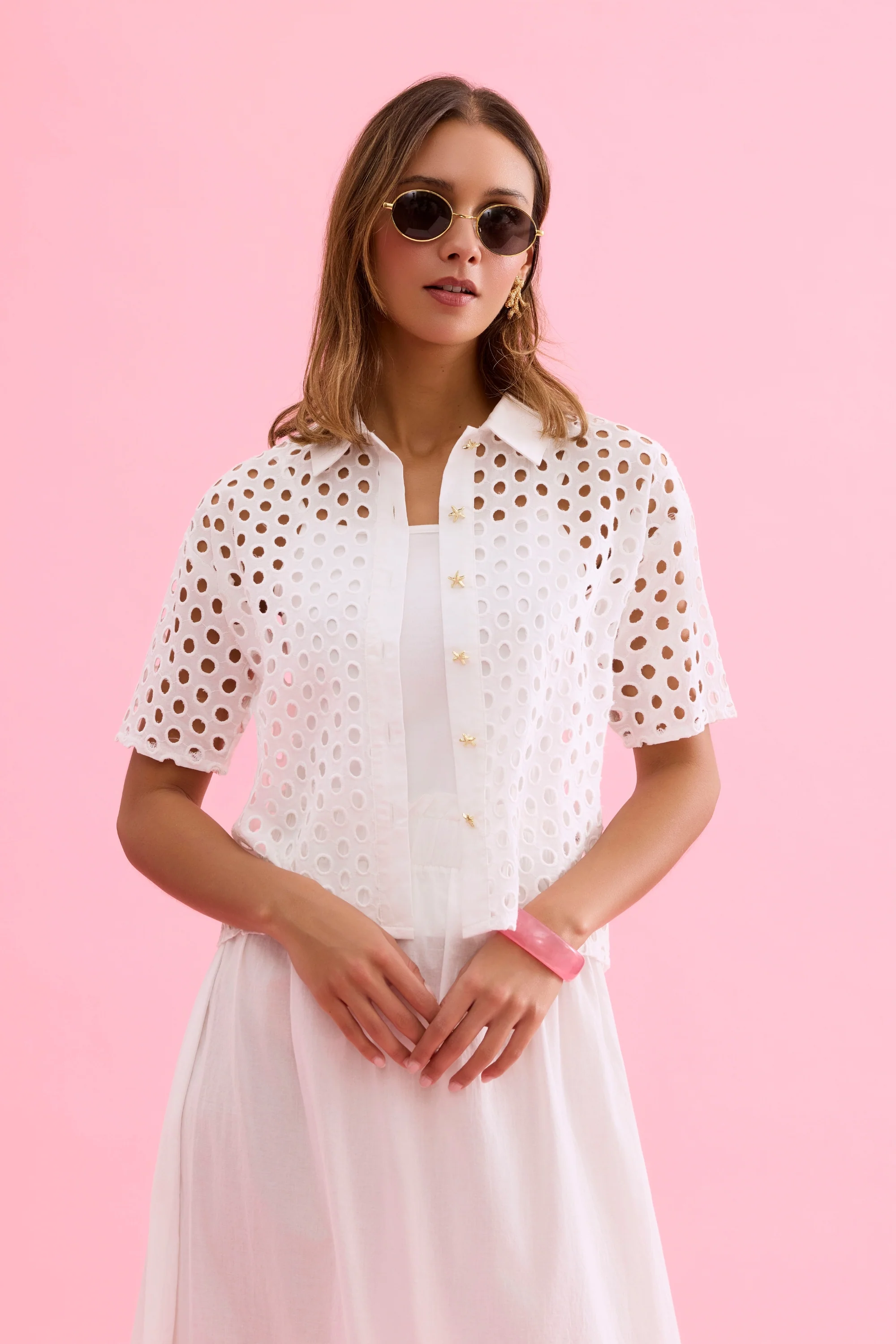 Chemise ajourée manches courtes - Image 7