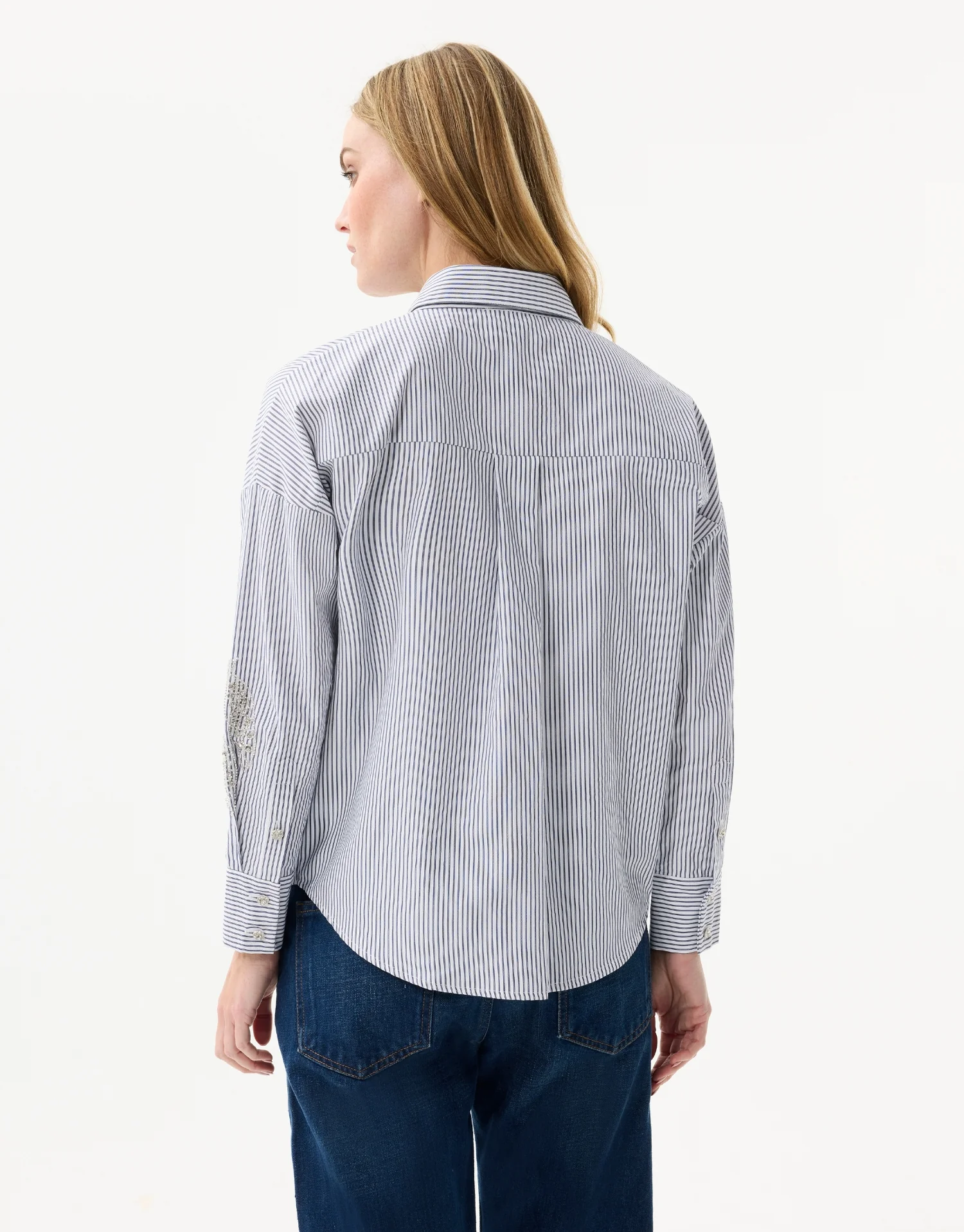 Chemise rayée avec broderies - Image 3