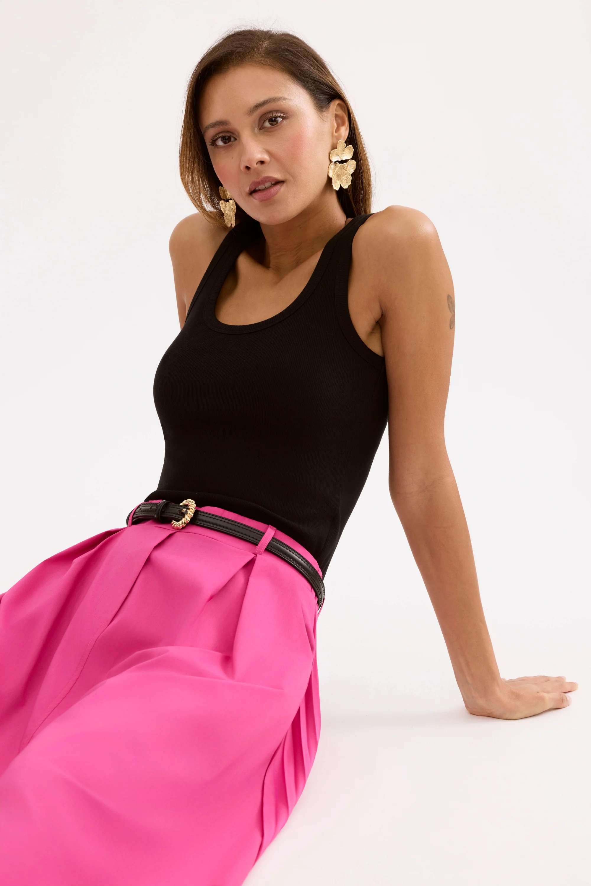 Jupe midi évasée taille haute - Image 4