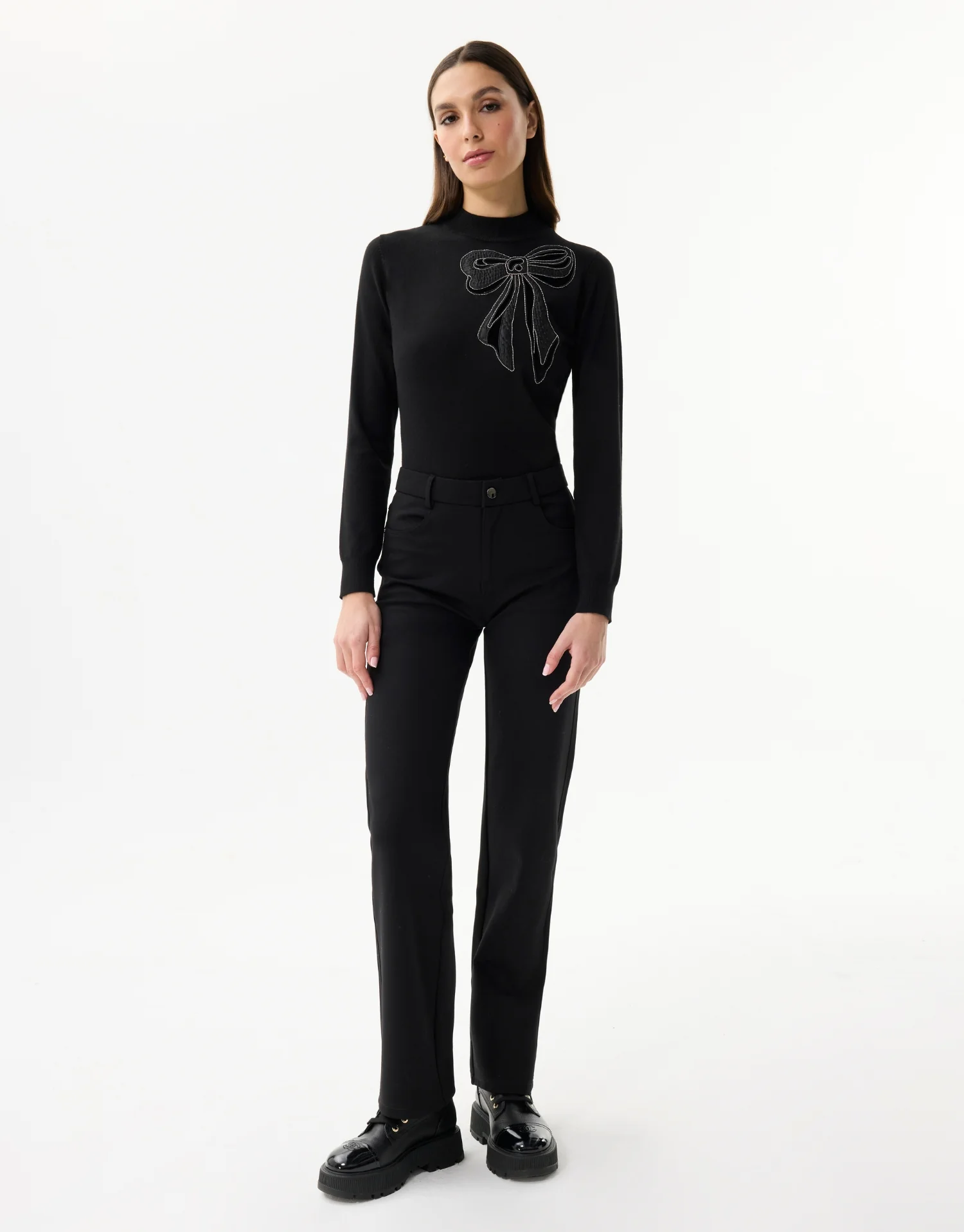 Pantalon droit extensible à taille mi-haute - Image 5