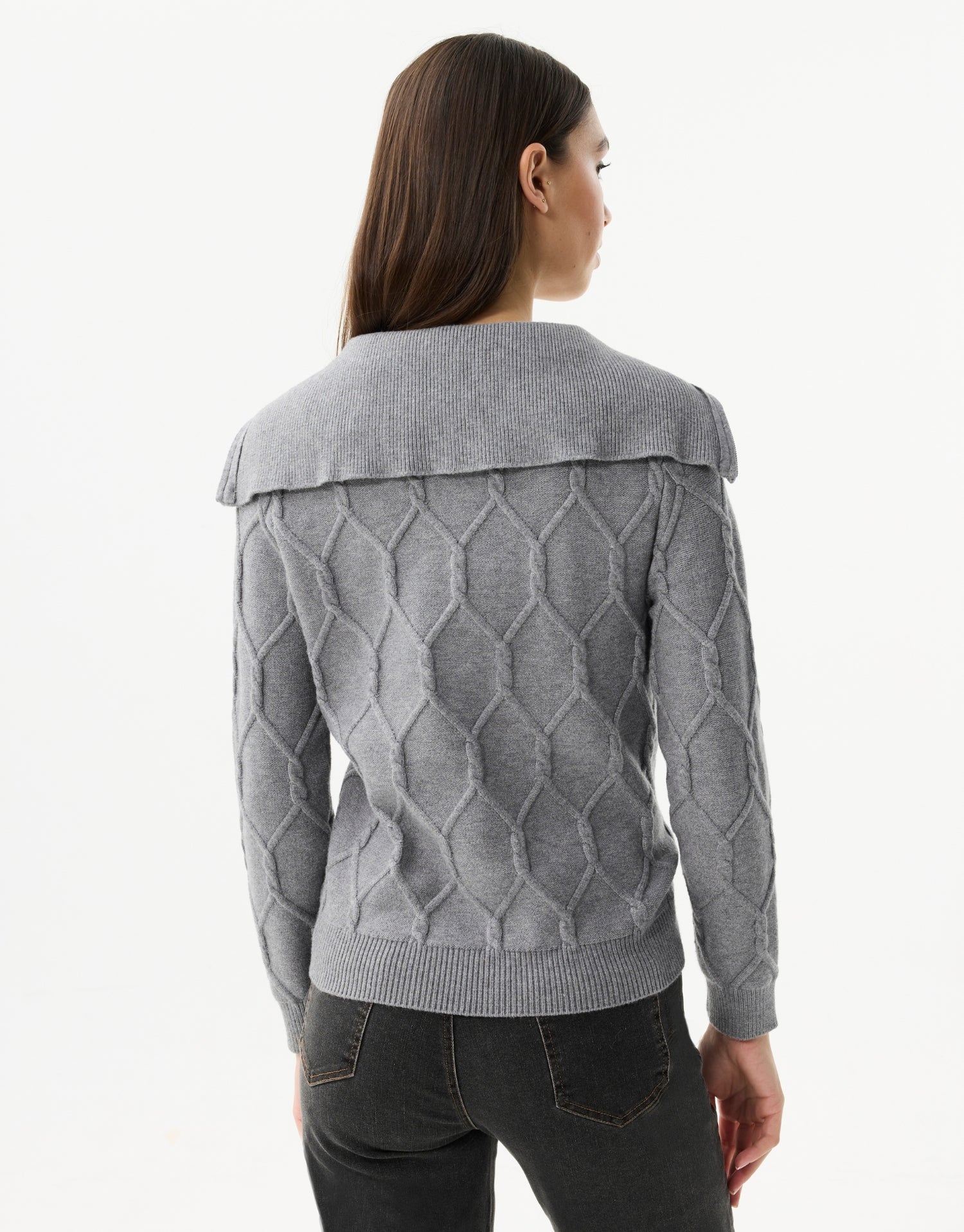 Pull à col zippé en maille relief - Image 7