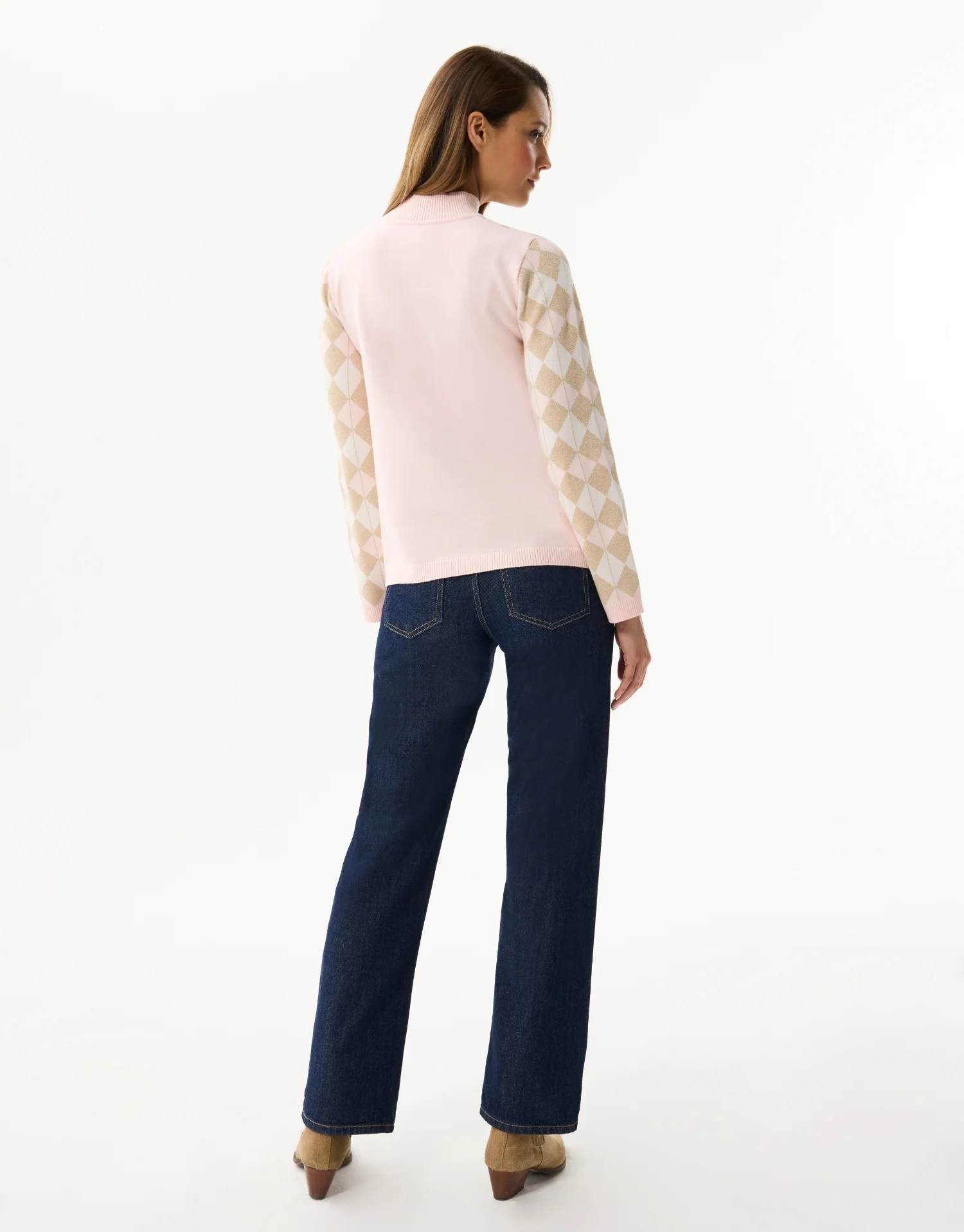 Pull à motifs losanges pastel - Image 4