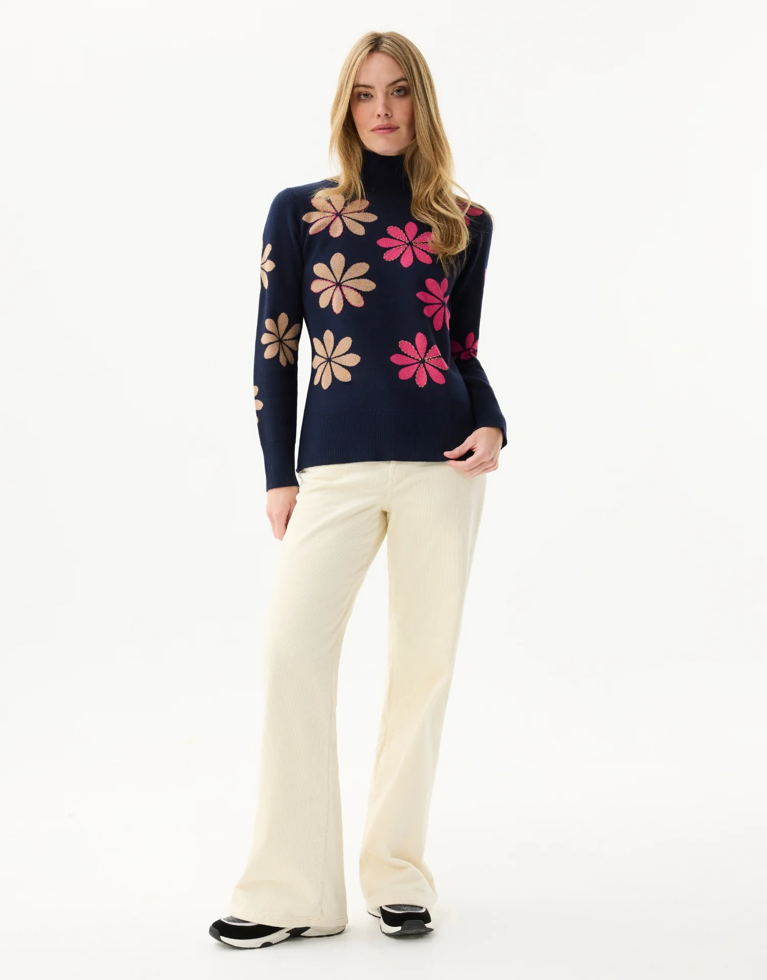 Pull col montant motif fleurs - Image 4