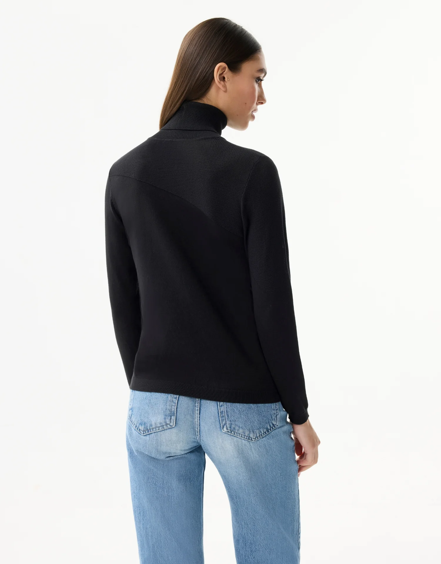 Pull col roulé avec nœud brodé - Image 3