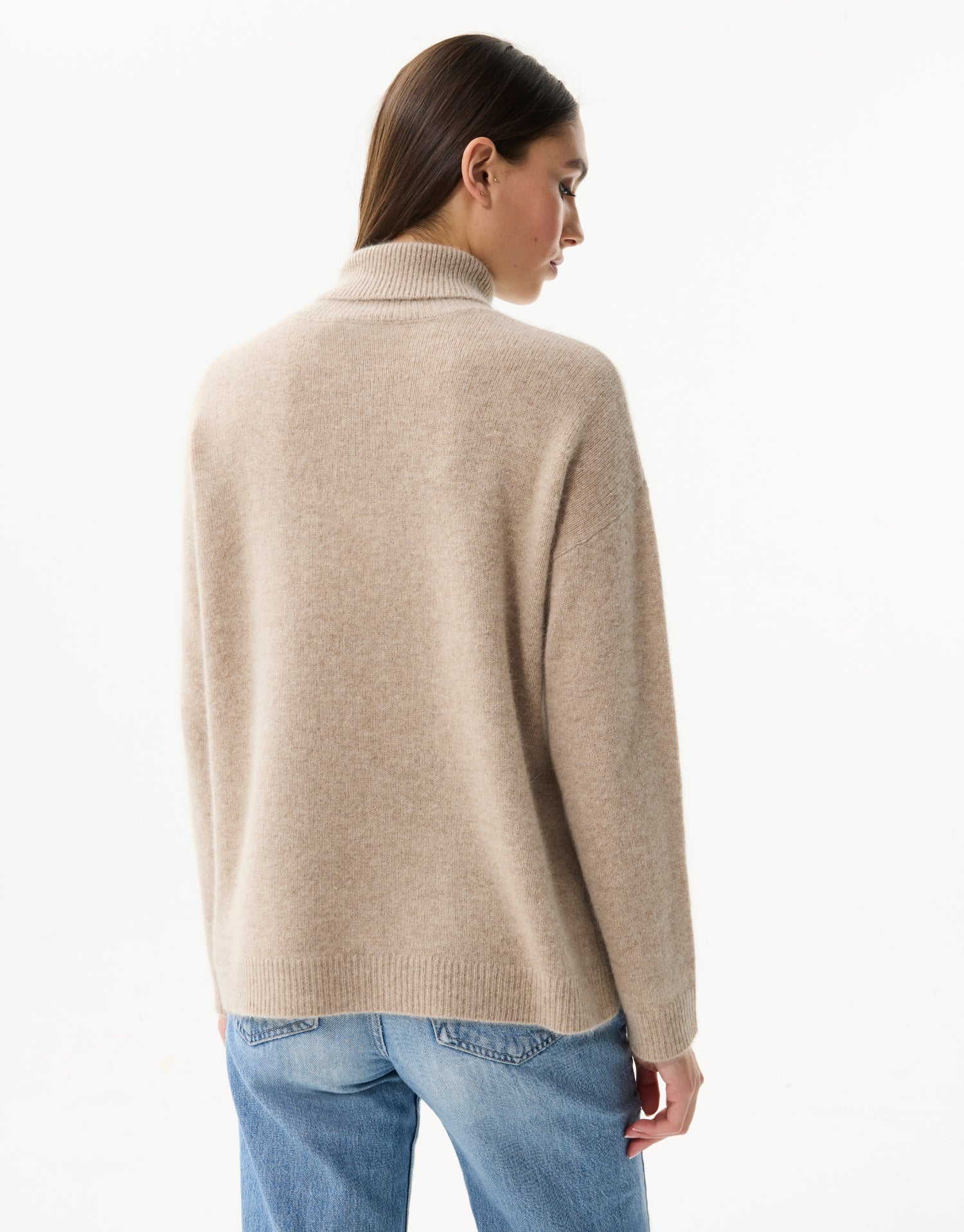 Pull col roulé en laine et raton laveur - Image 2