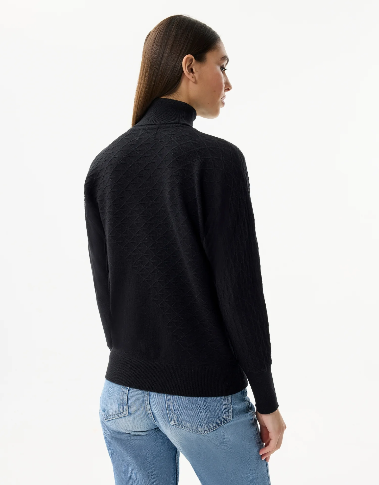 Pull col roulé en maille strass - Image 8