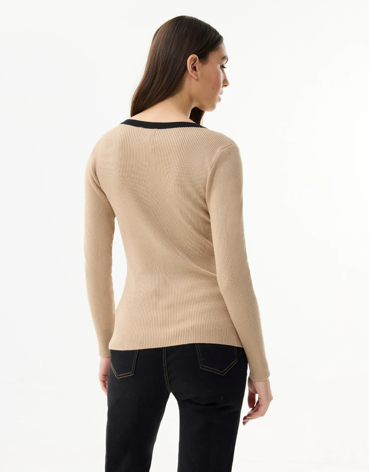 Pull col V détail lurex contrasté - Image 4