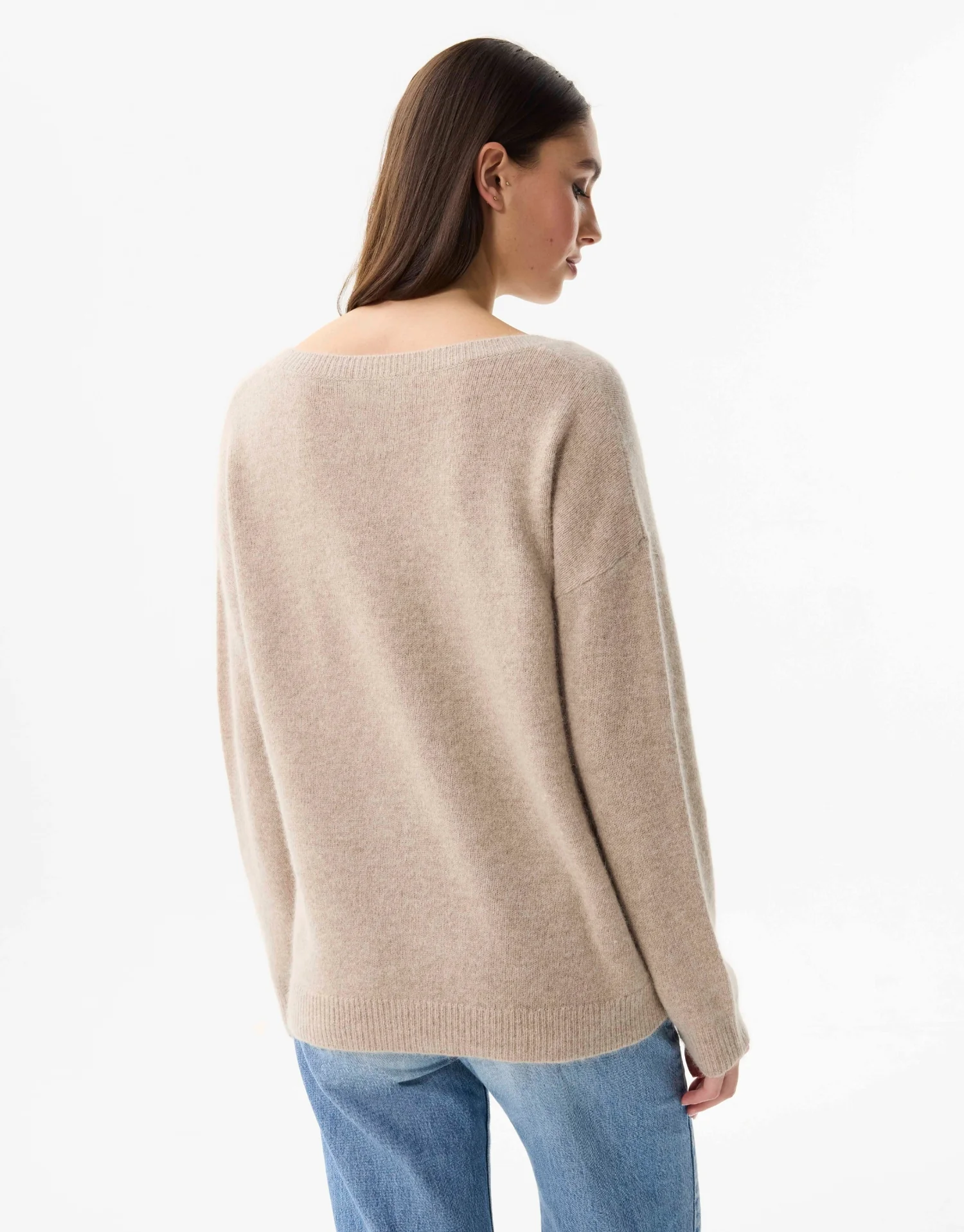 Pull col V en laine et raton laveur - Image 3