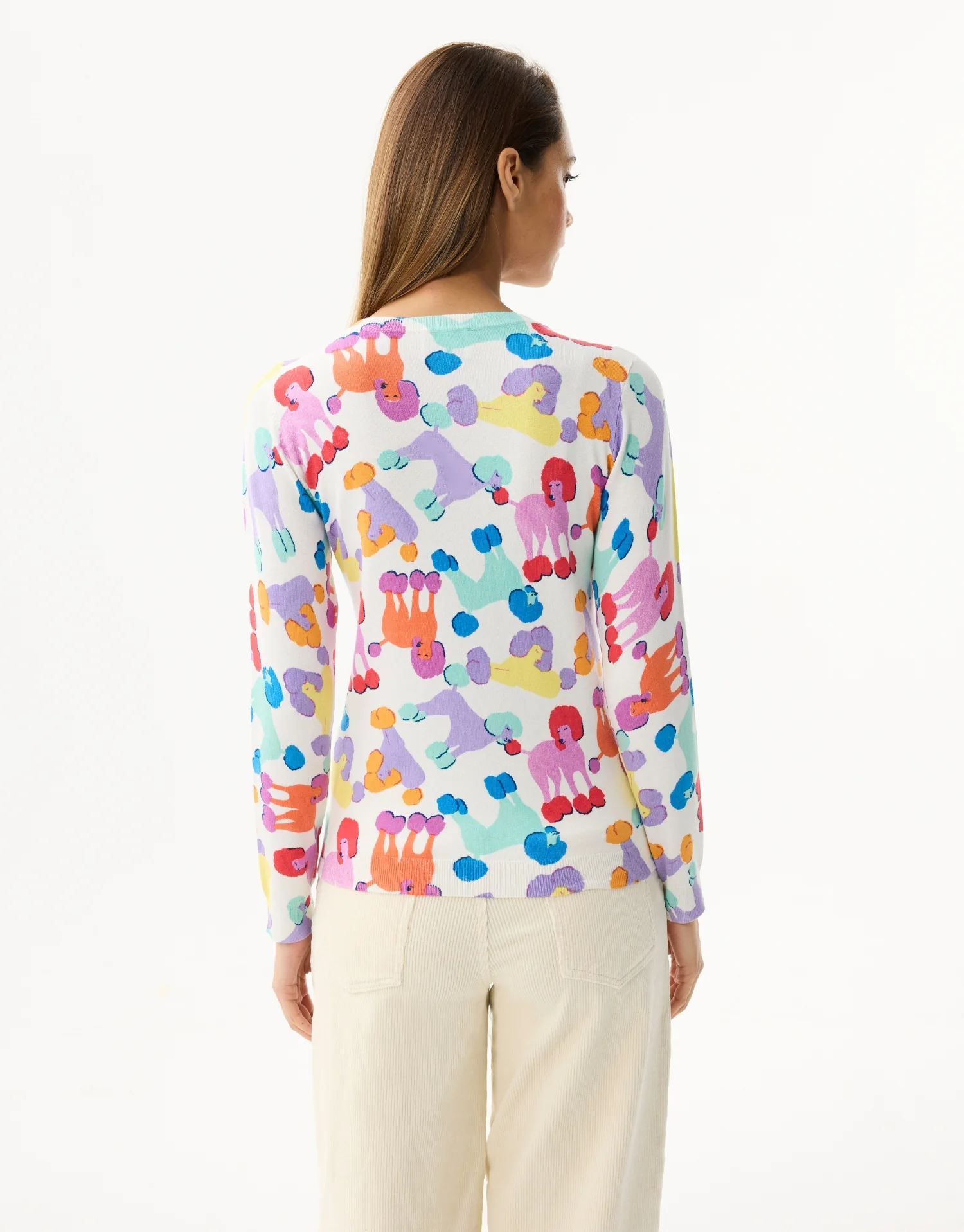 Pull col V imprimé multicolore - Image 4