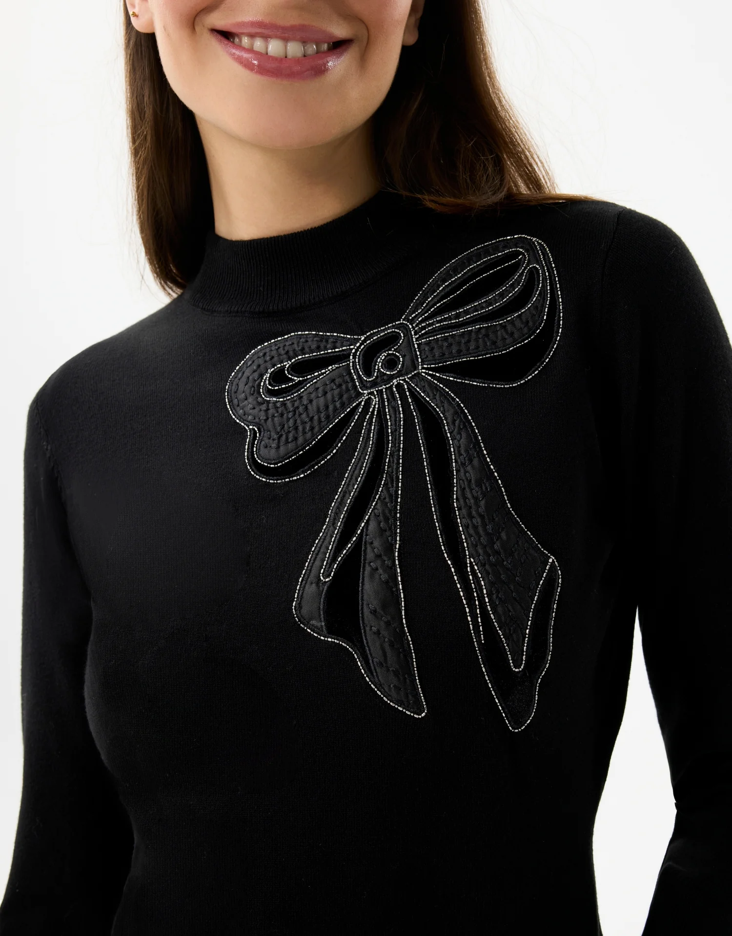 Pull en maille avec broderie nœud - Image 10