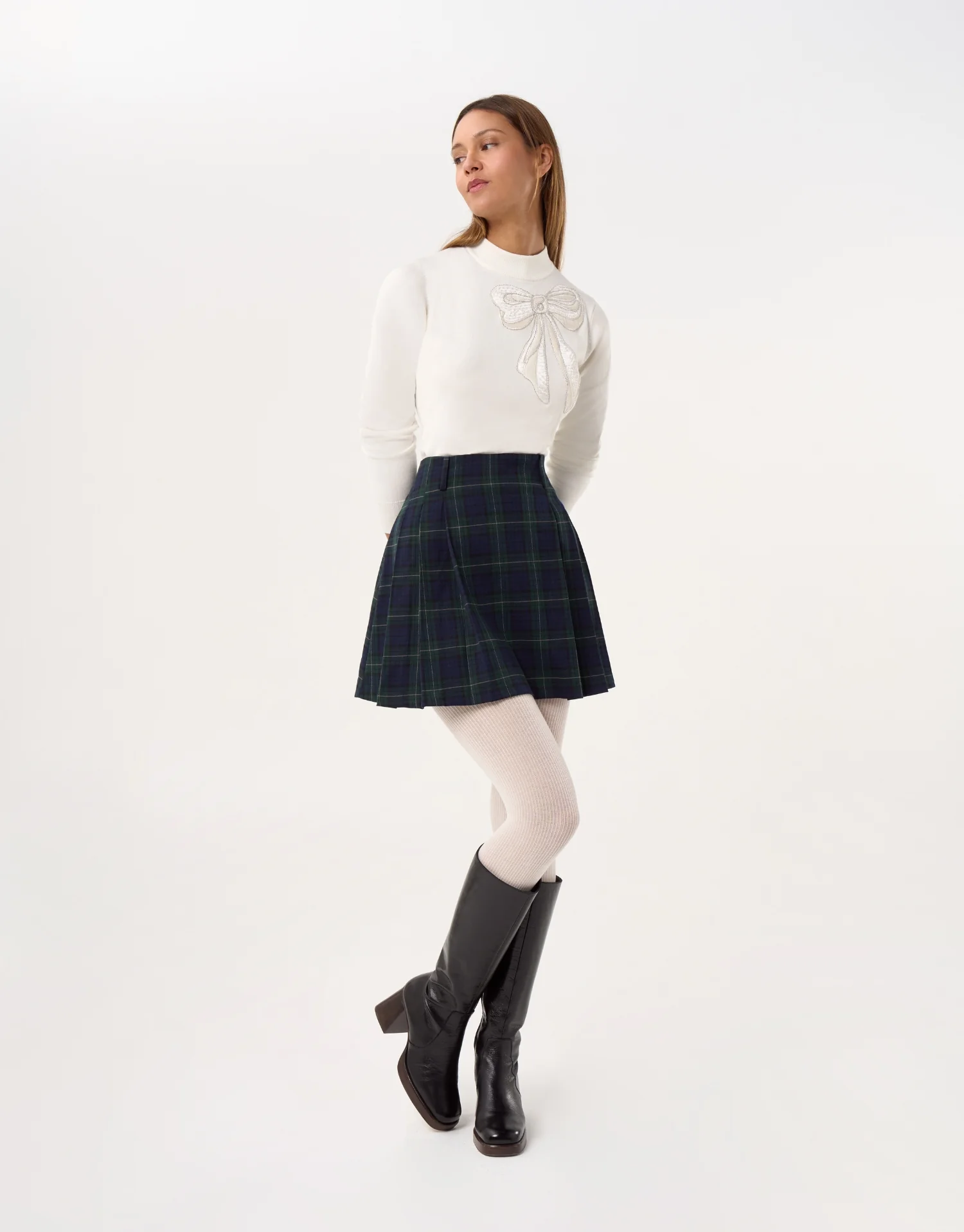 Pull en maille avec broderie nœud - Image 8