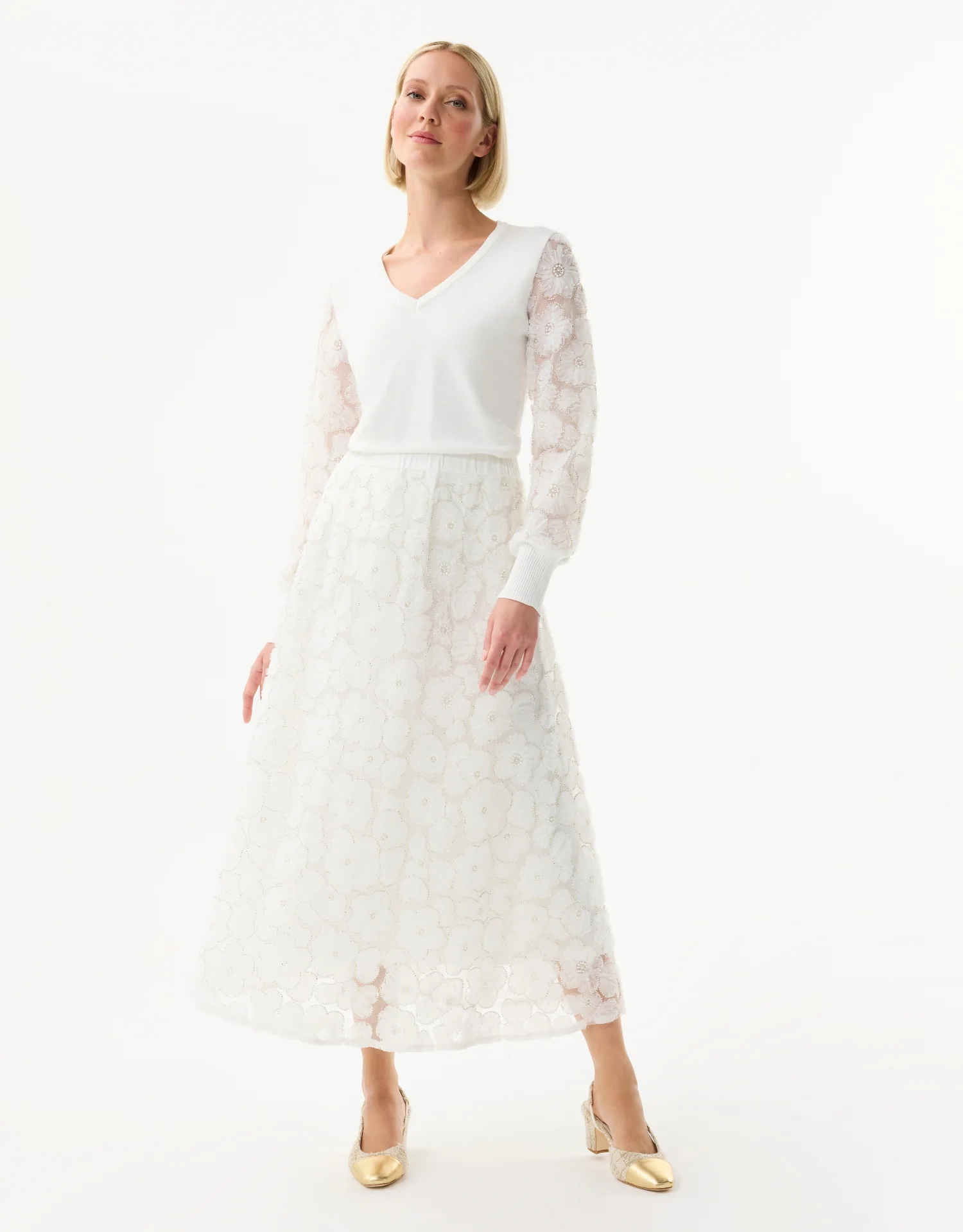 Pull en maille avec broderies florales - Image 2