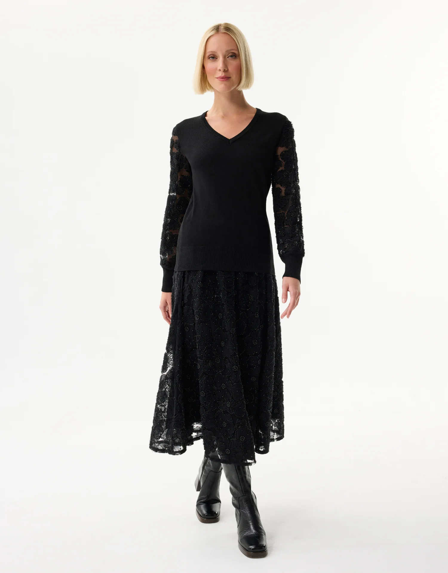 Pull en maille avec broderies florales - Image 4