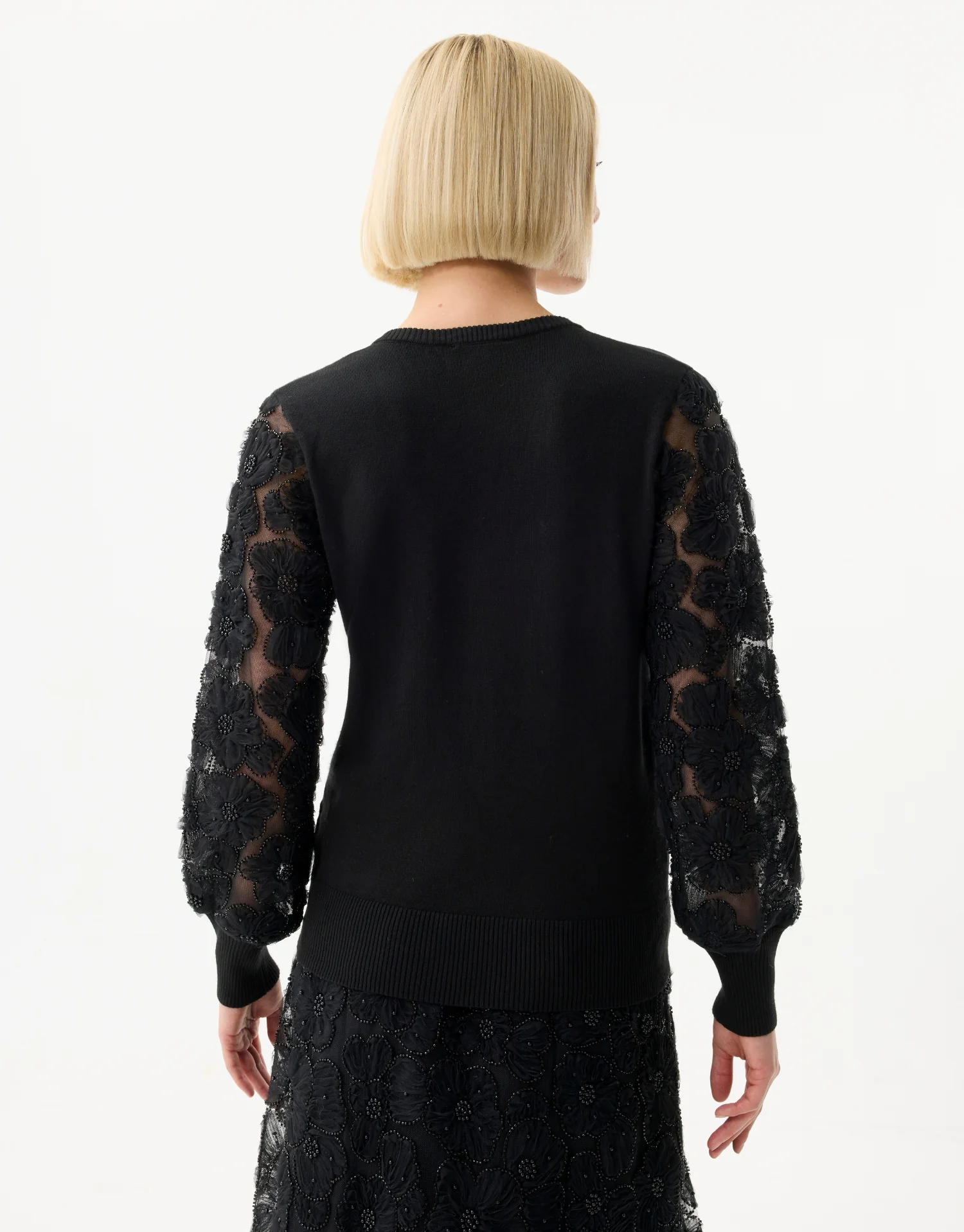 Pull en maille avec broderies florales - Image 6