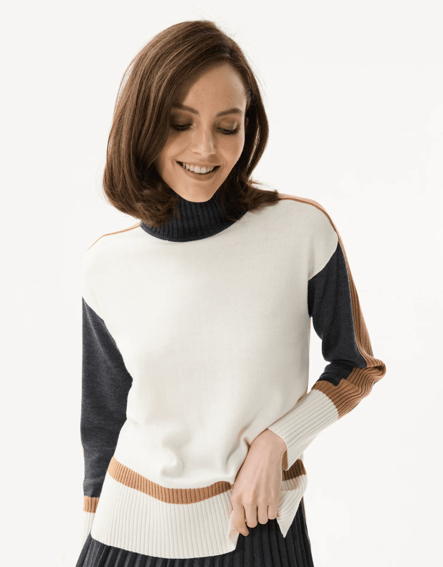 Pull en maille tricolore - Image 3