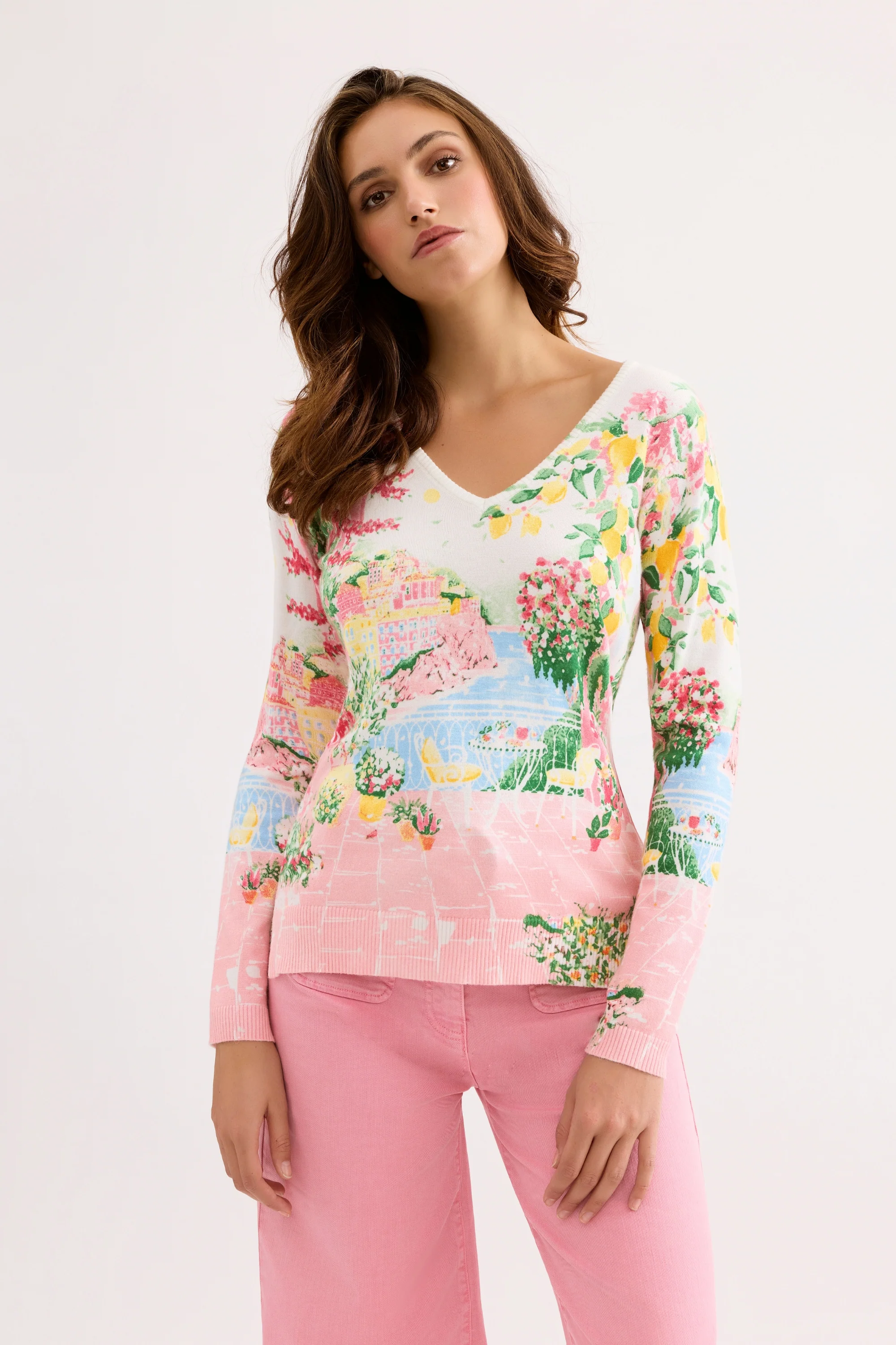 Pull imprimé paysage pastel - Image 3