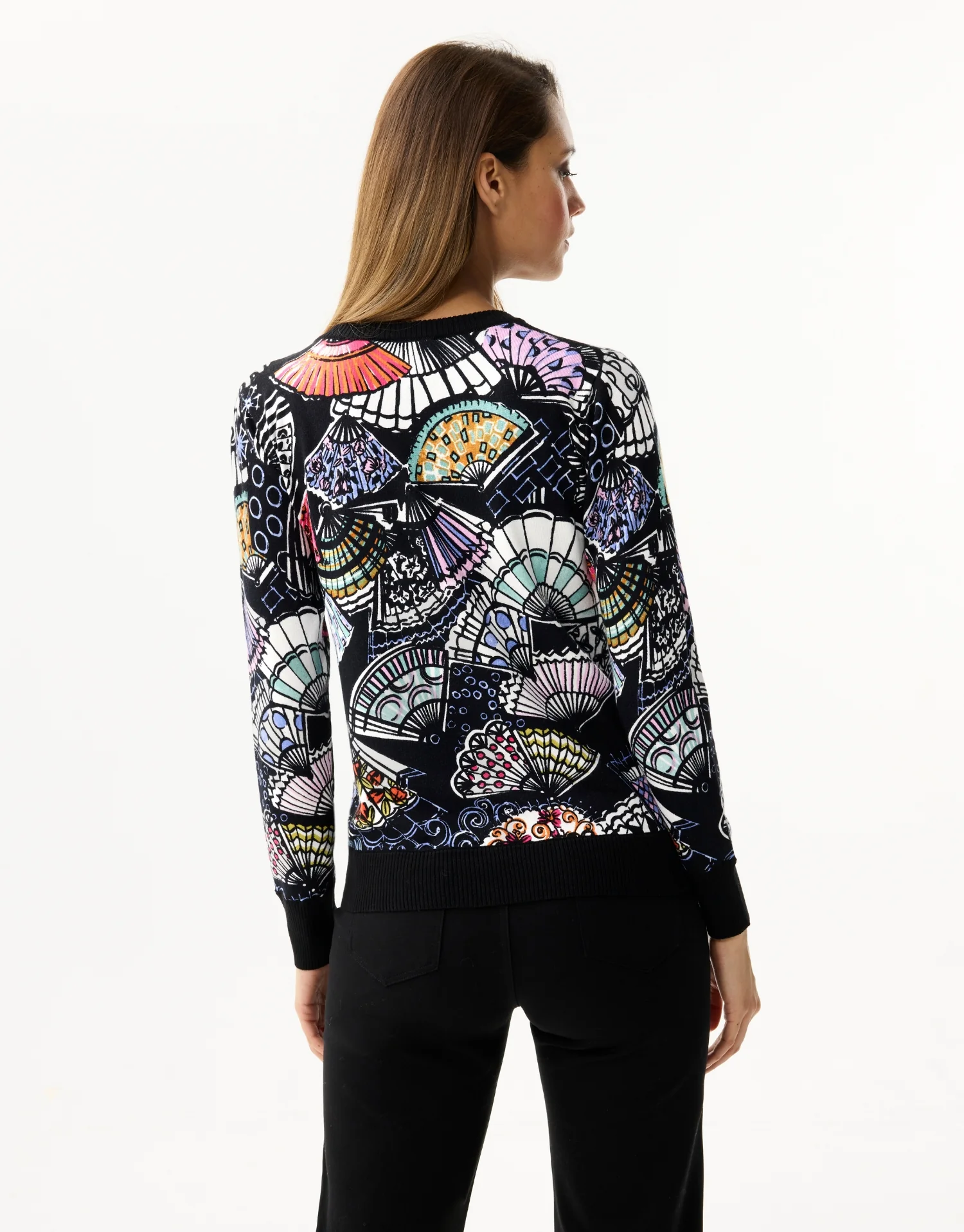 Pull imprimé éventails multicolores - Image 3