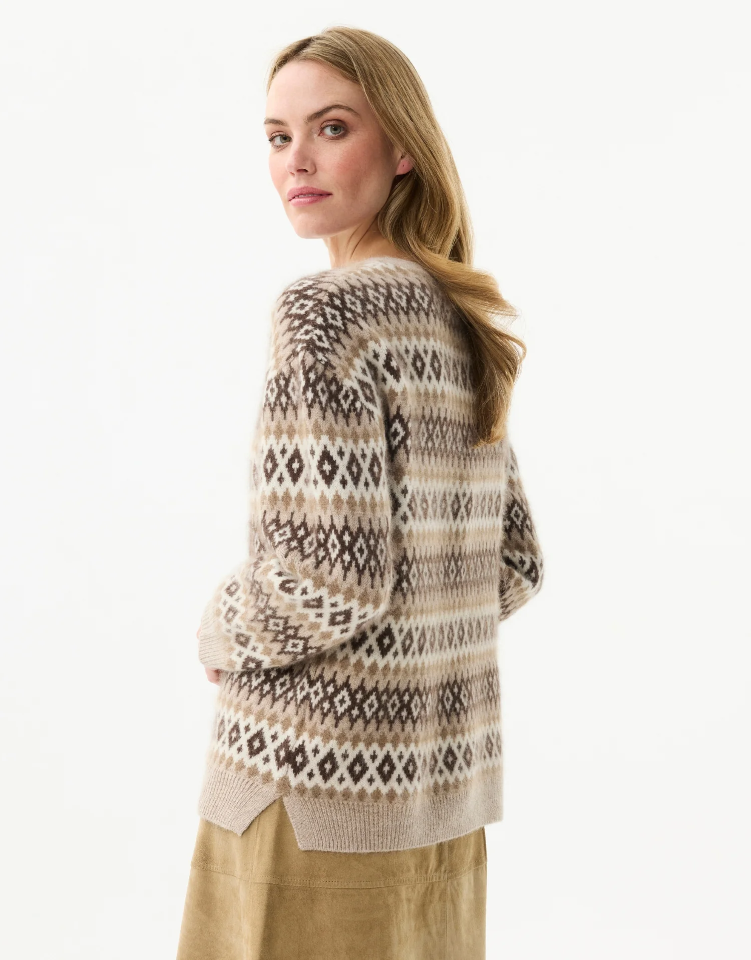 Pull jacquard en laine et raton laveur - Image 4