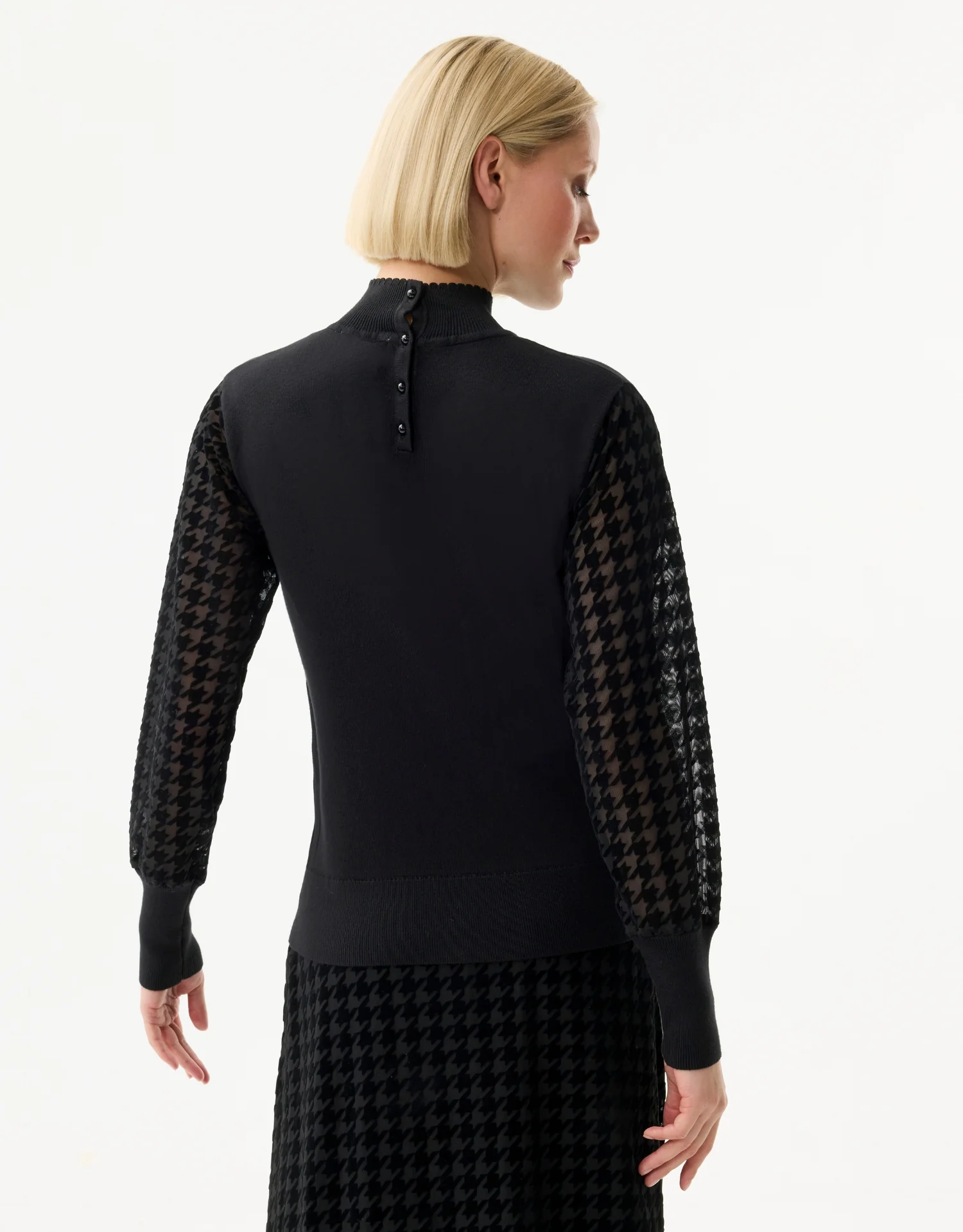 Pull manches voile motif pied-de-poule - Image 4