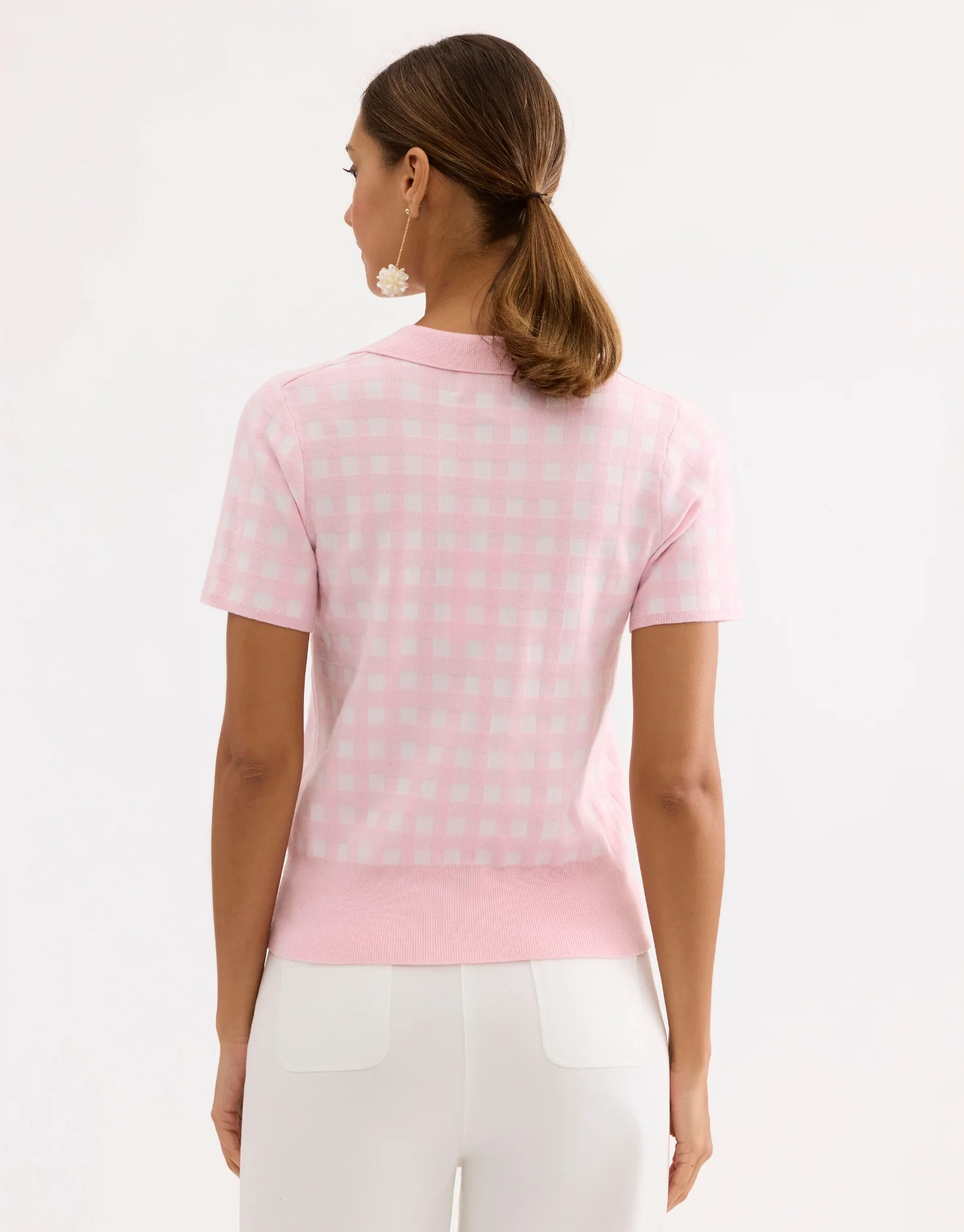 Pull polo maille vichy - Image 3