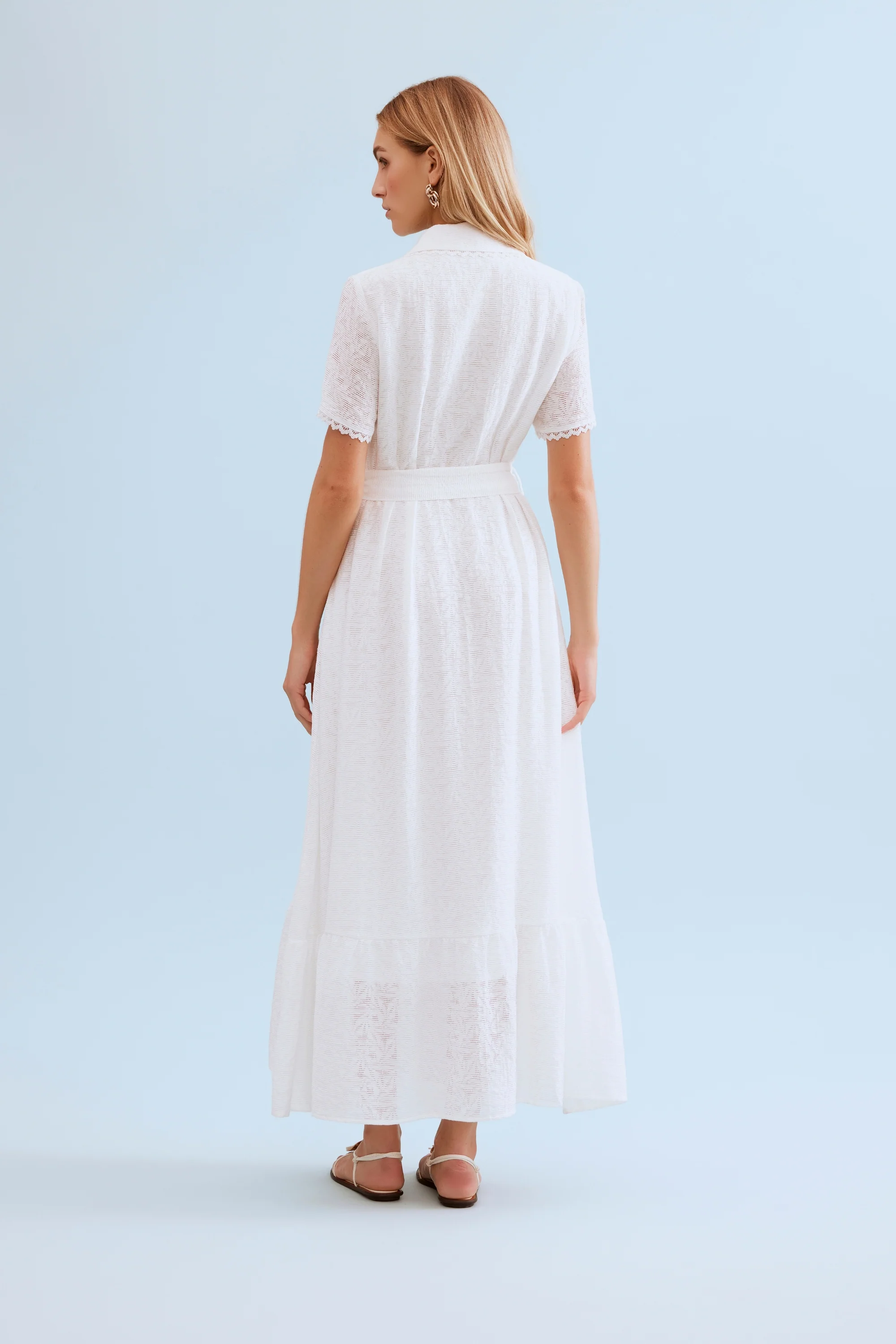Robe longue chemise ceinturée - Image 3