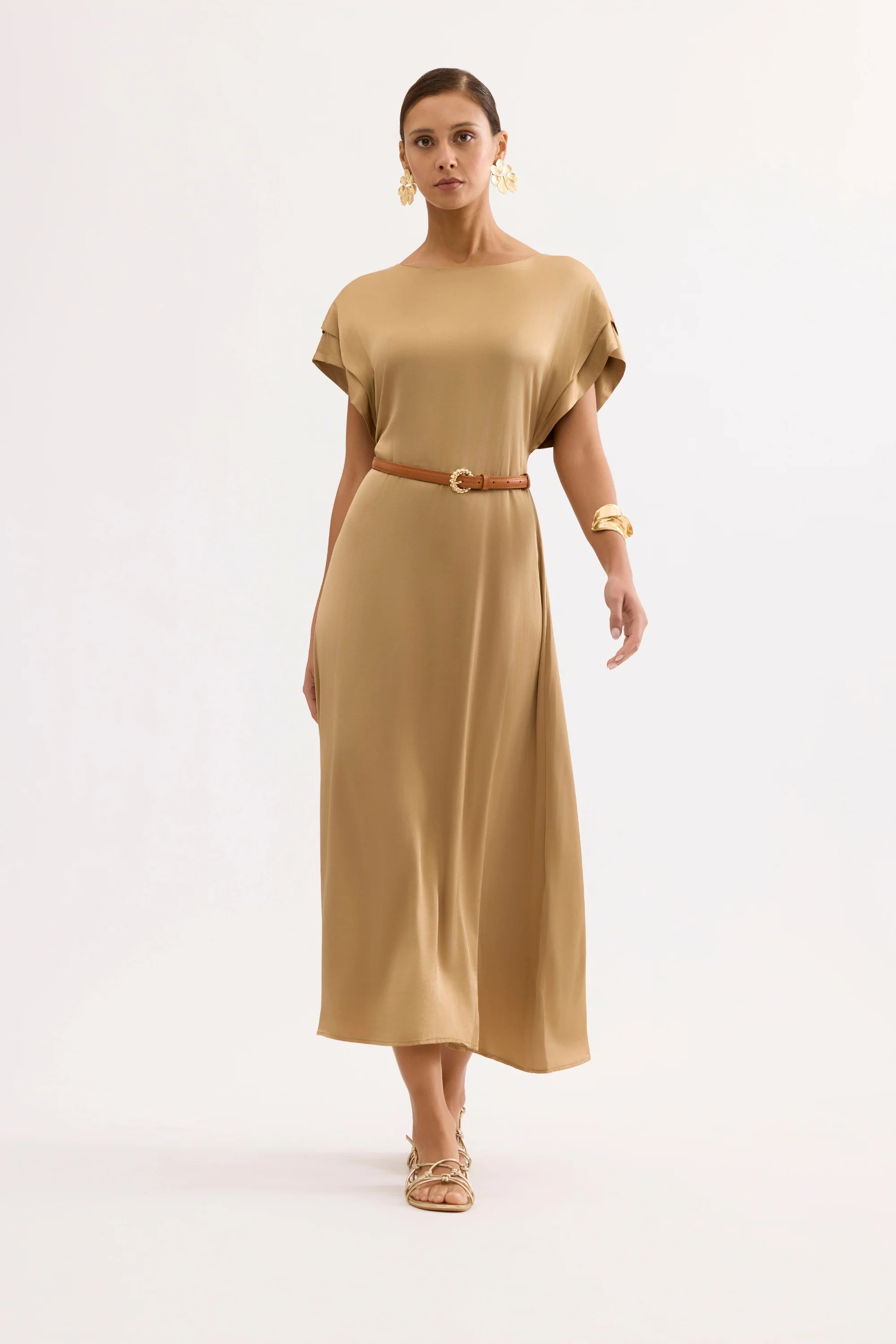 Robe longue fluide ceinturée - Image 3