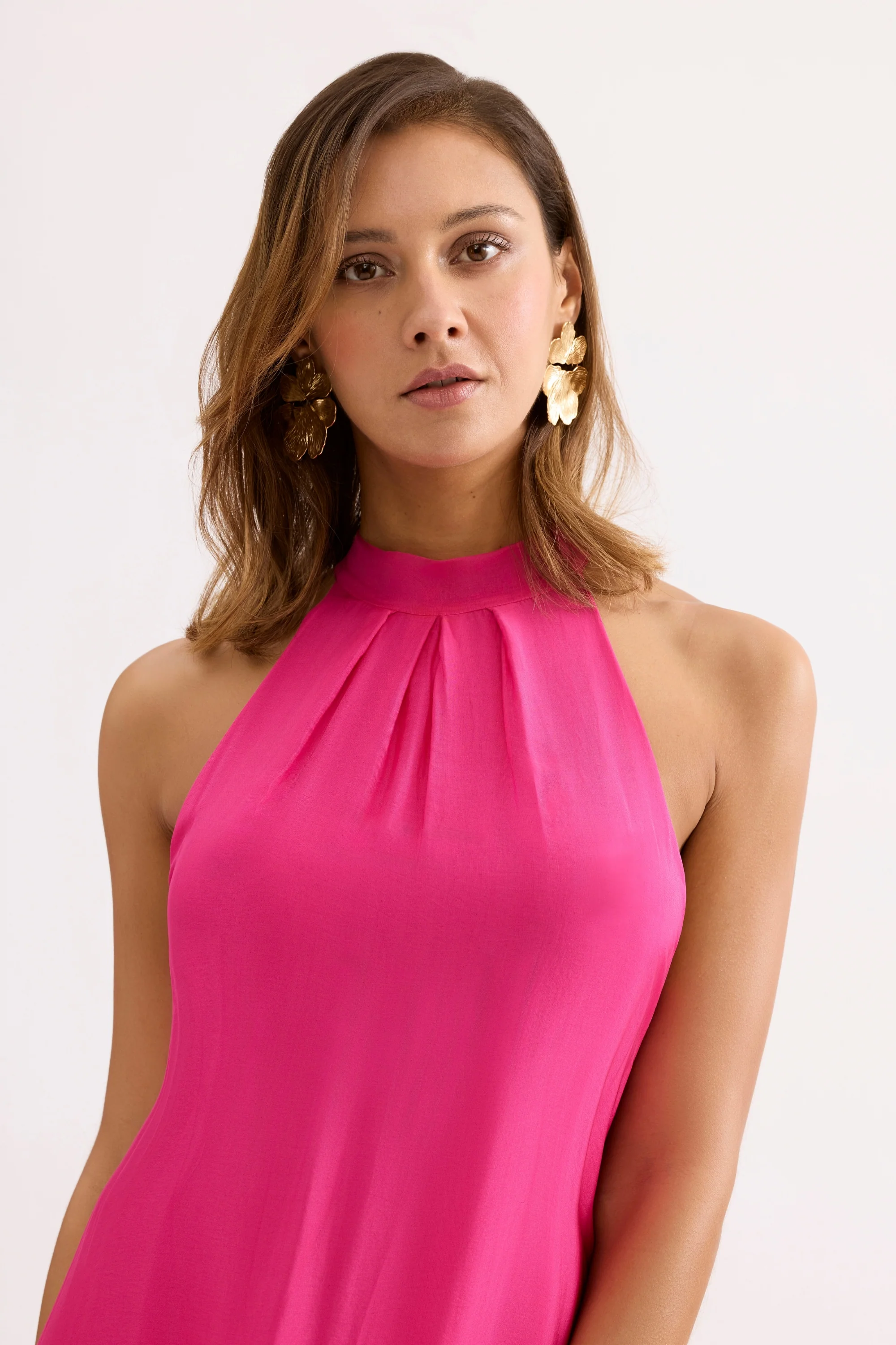 Robe longue fluide col montant - Image 6