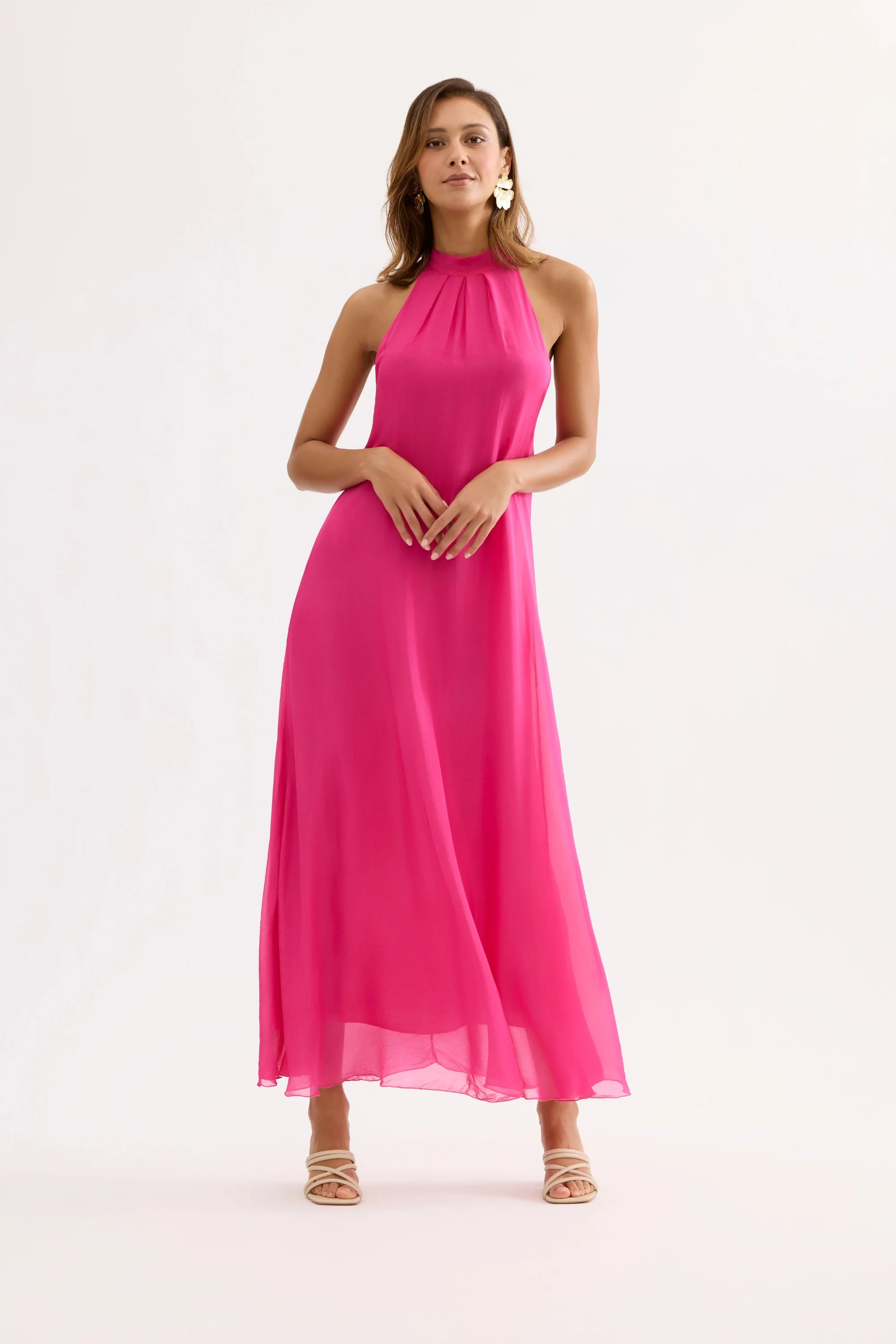 Robe longue fluide col montant - Image 7