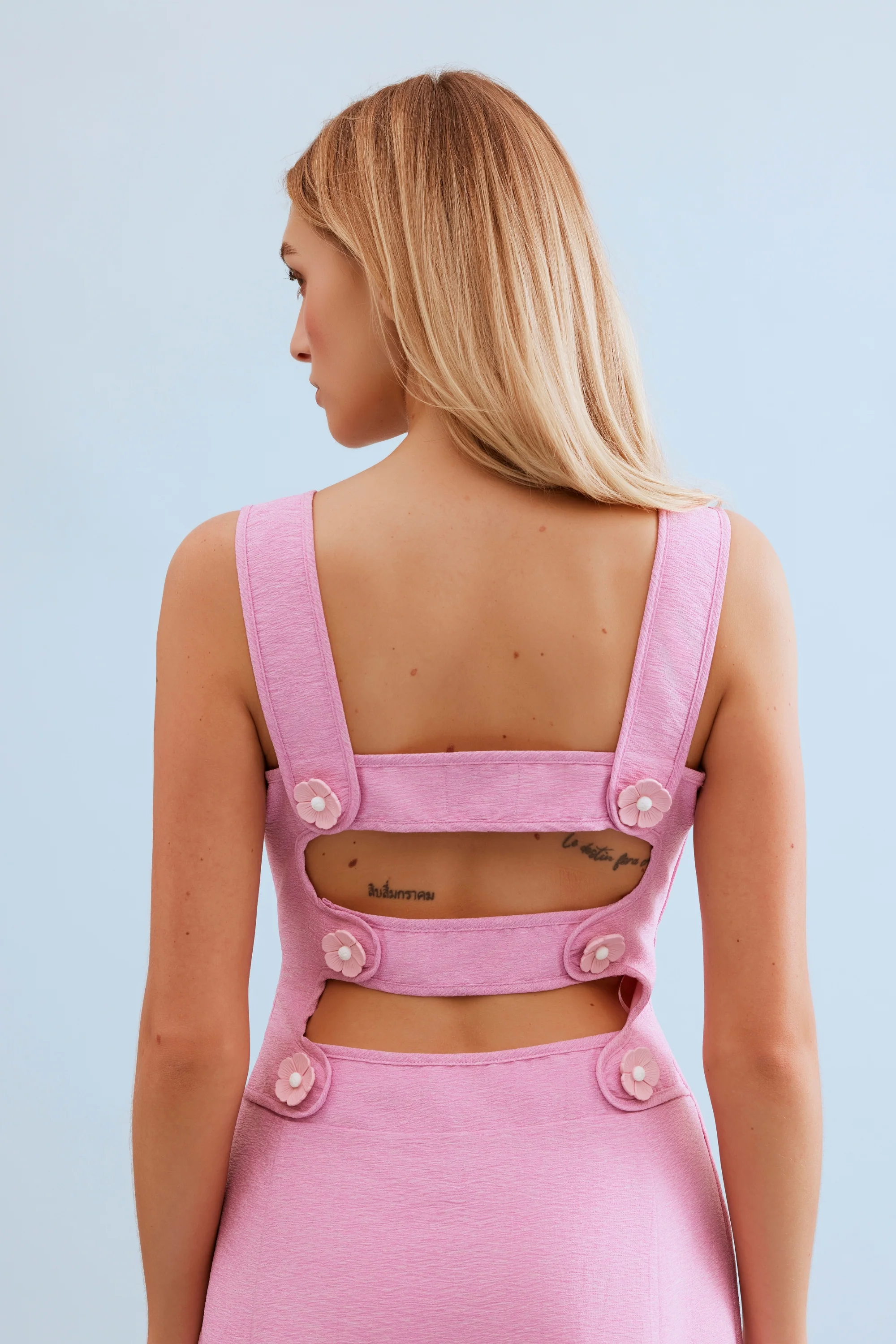 Robe midi dos ouvert à fleurs - Image 4