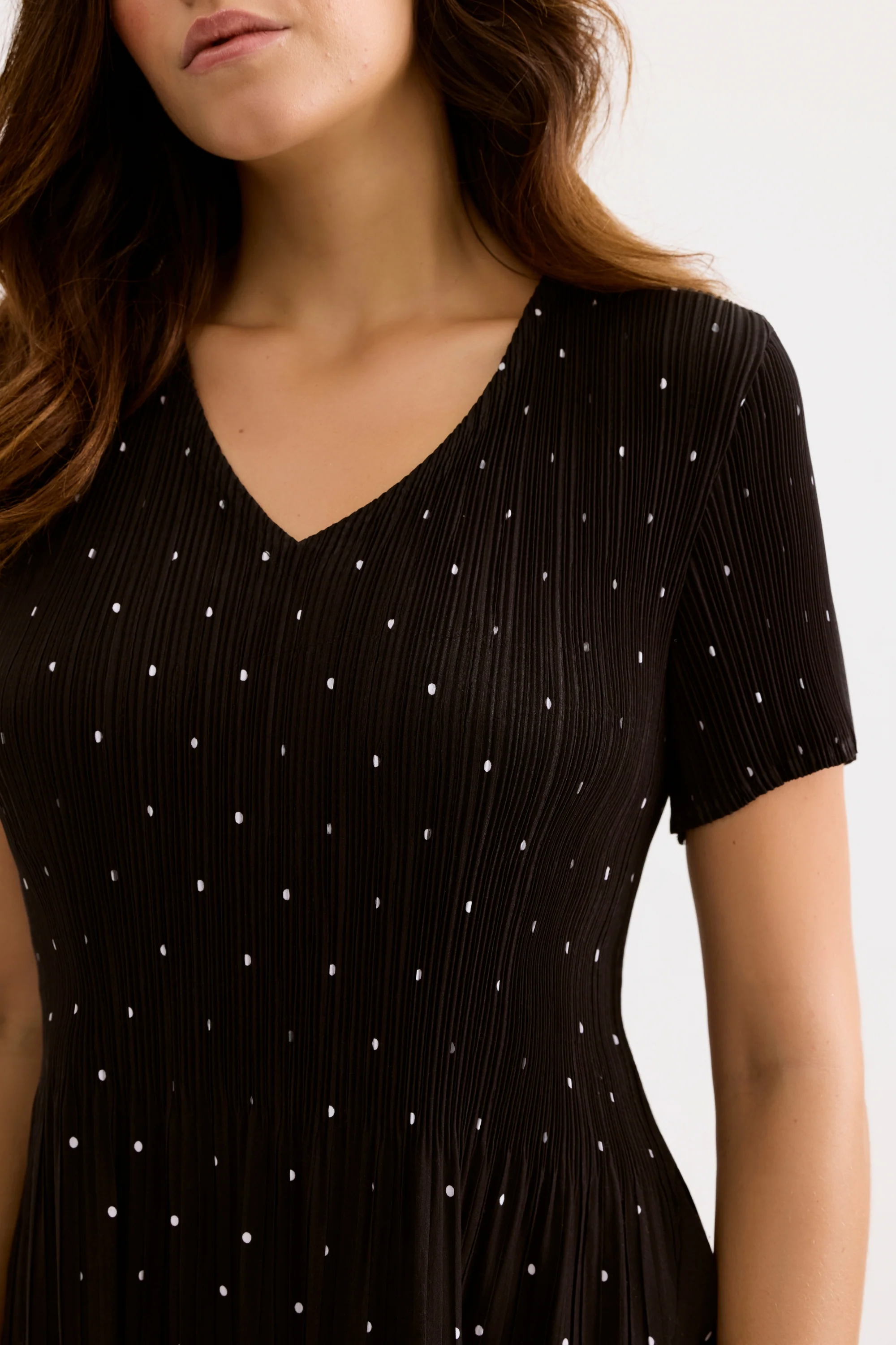 Robe midi fluide à pois - Image 3