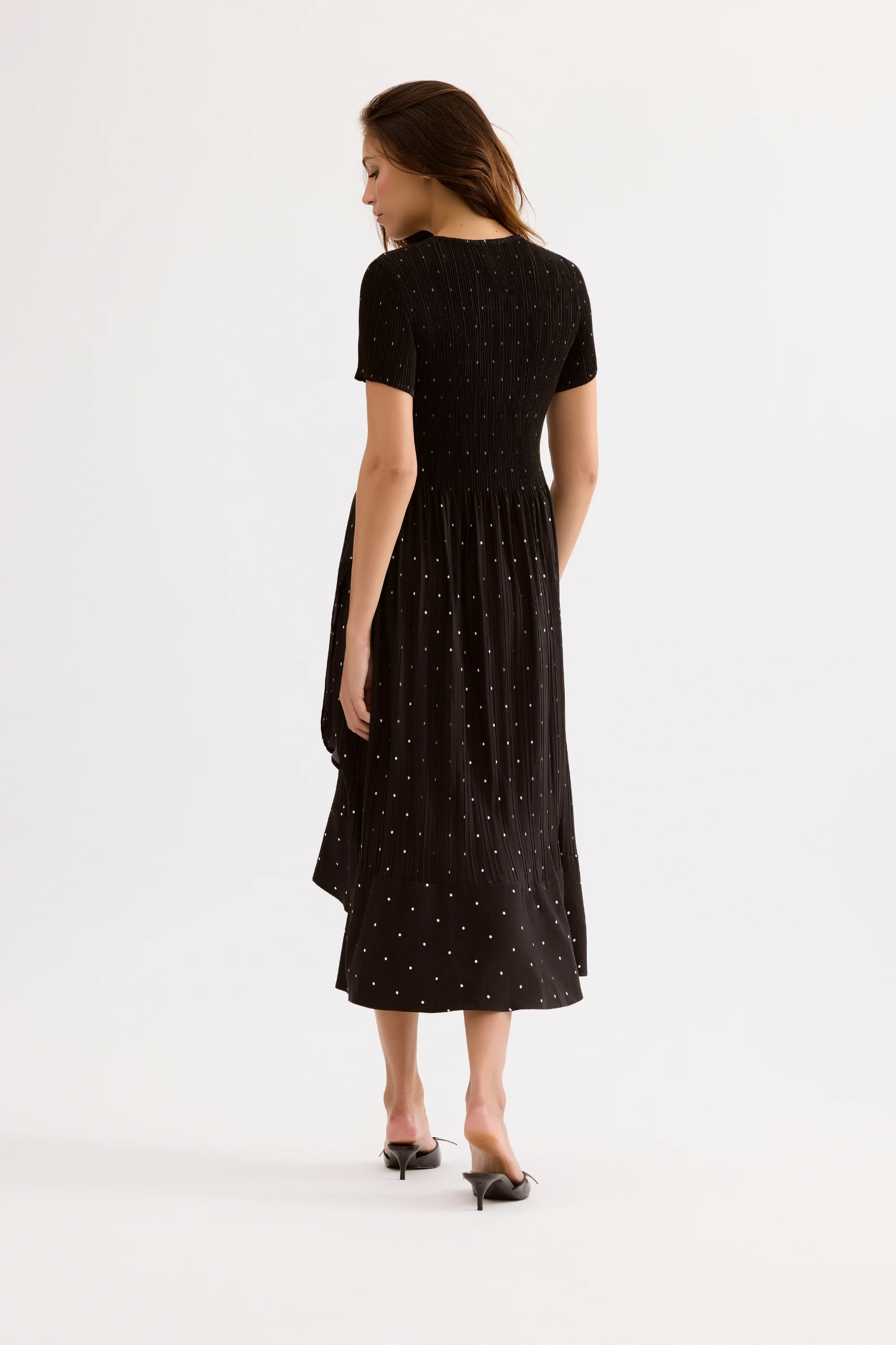 Robe midi fluide à pois - Image 4