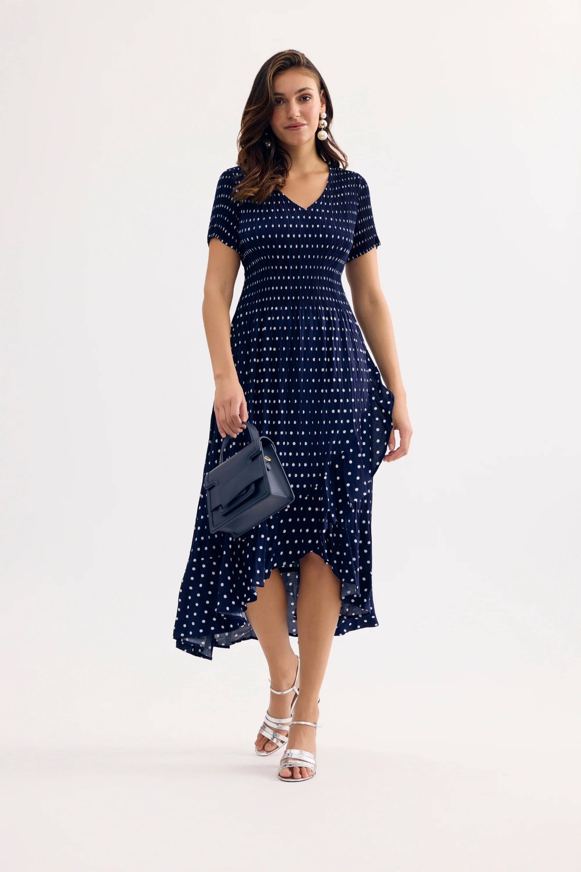 Robe midi fluide imprimé pois - Image 5