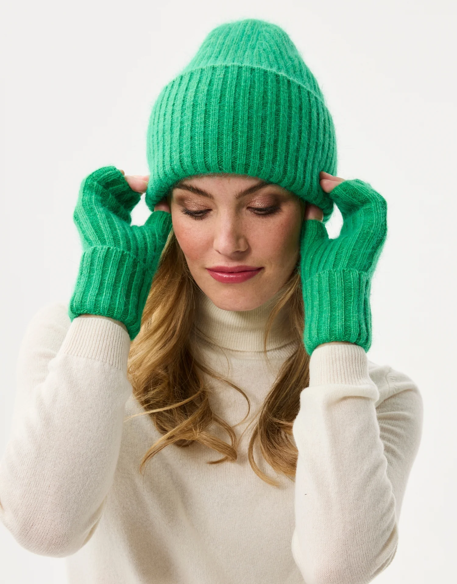 Set bonnet & gants fourrure de lapin - Image 5