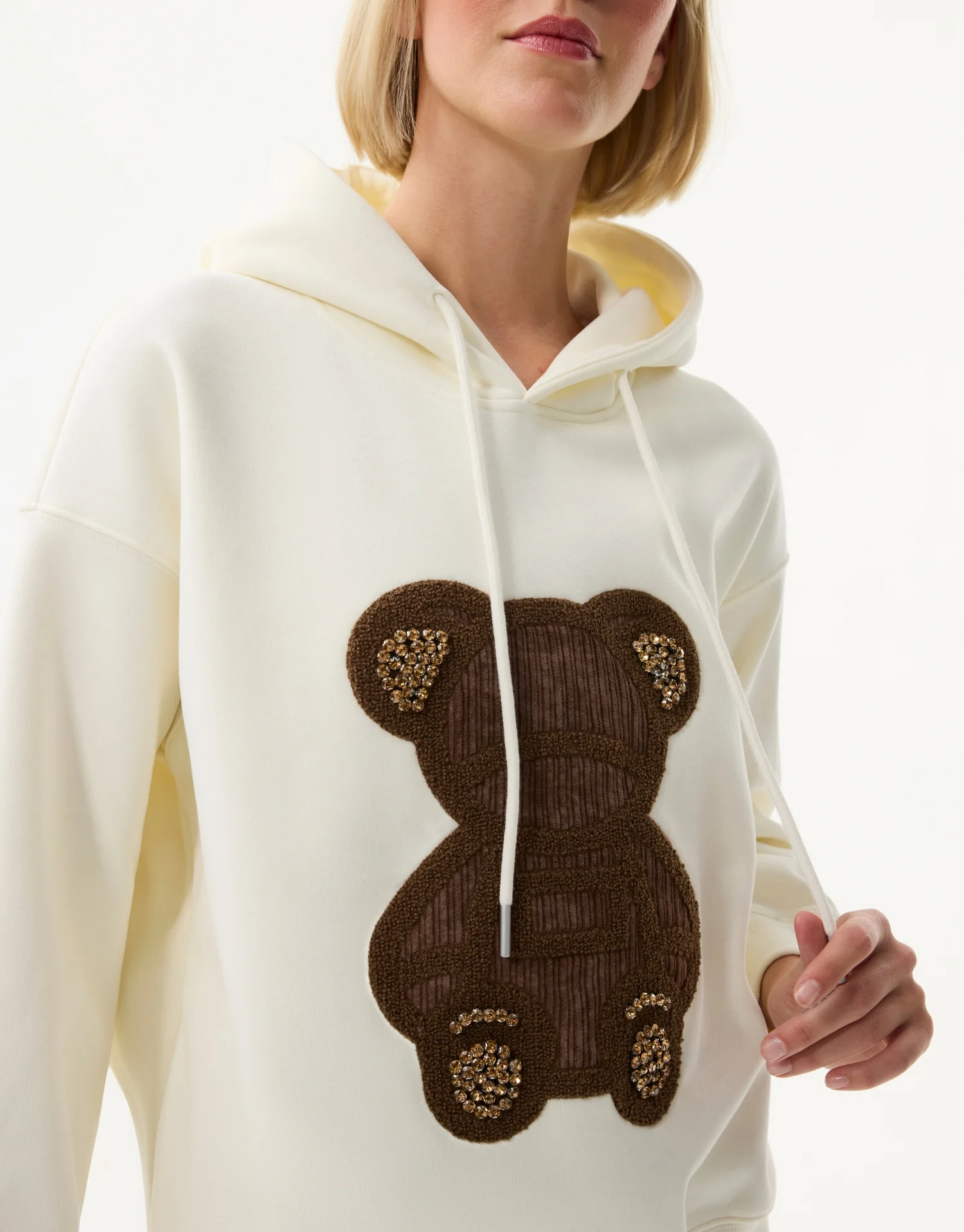 Sweat à capuche en coton avec motif ourson - Image 3