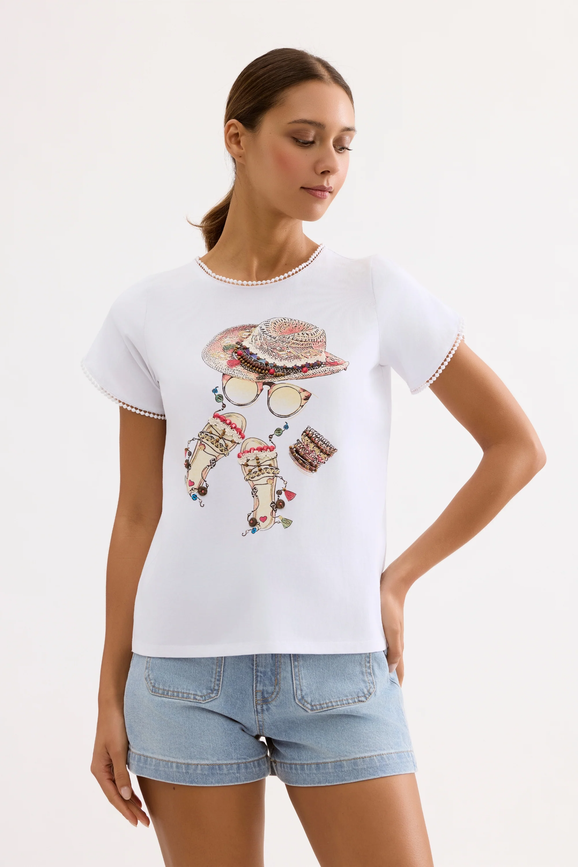 T-shirt imprimé accessoires d’été - Image 2