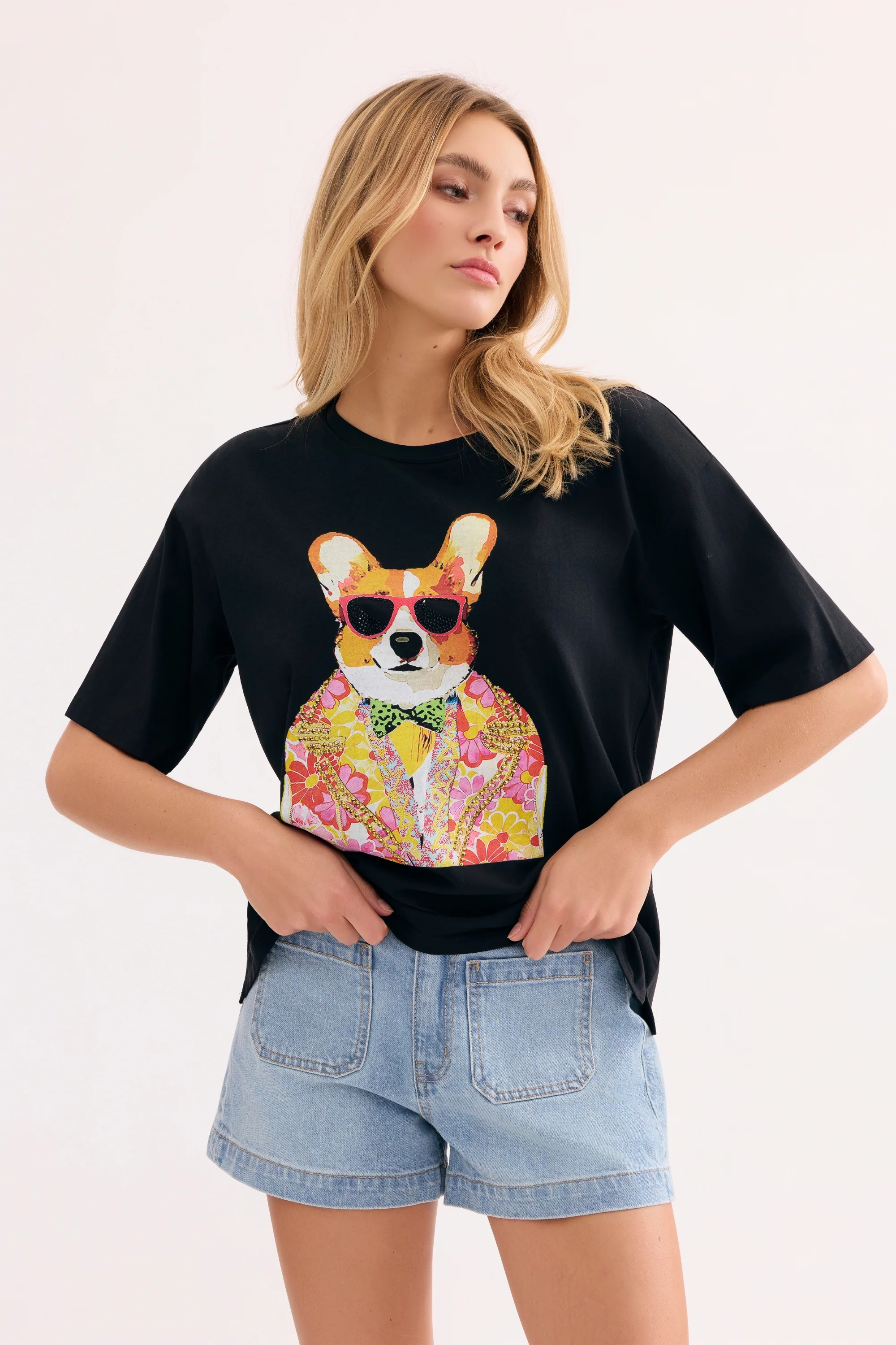 T-shirt imprimé chien stylisé - Image 2