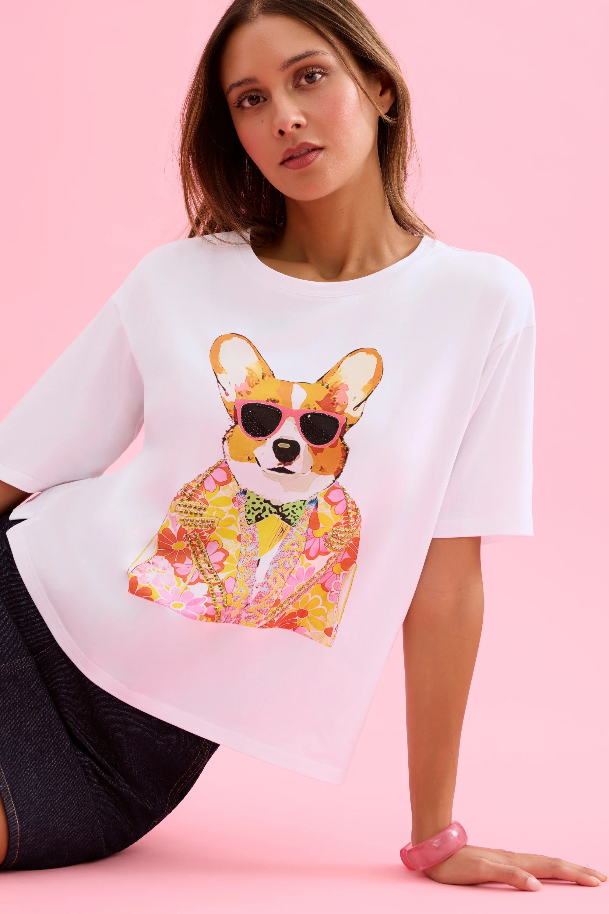 T-shirt imprimé chien stylisé - Image 5