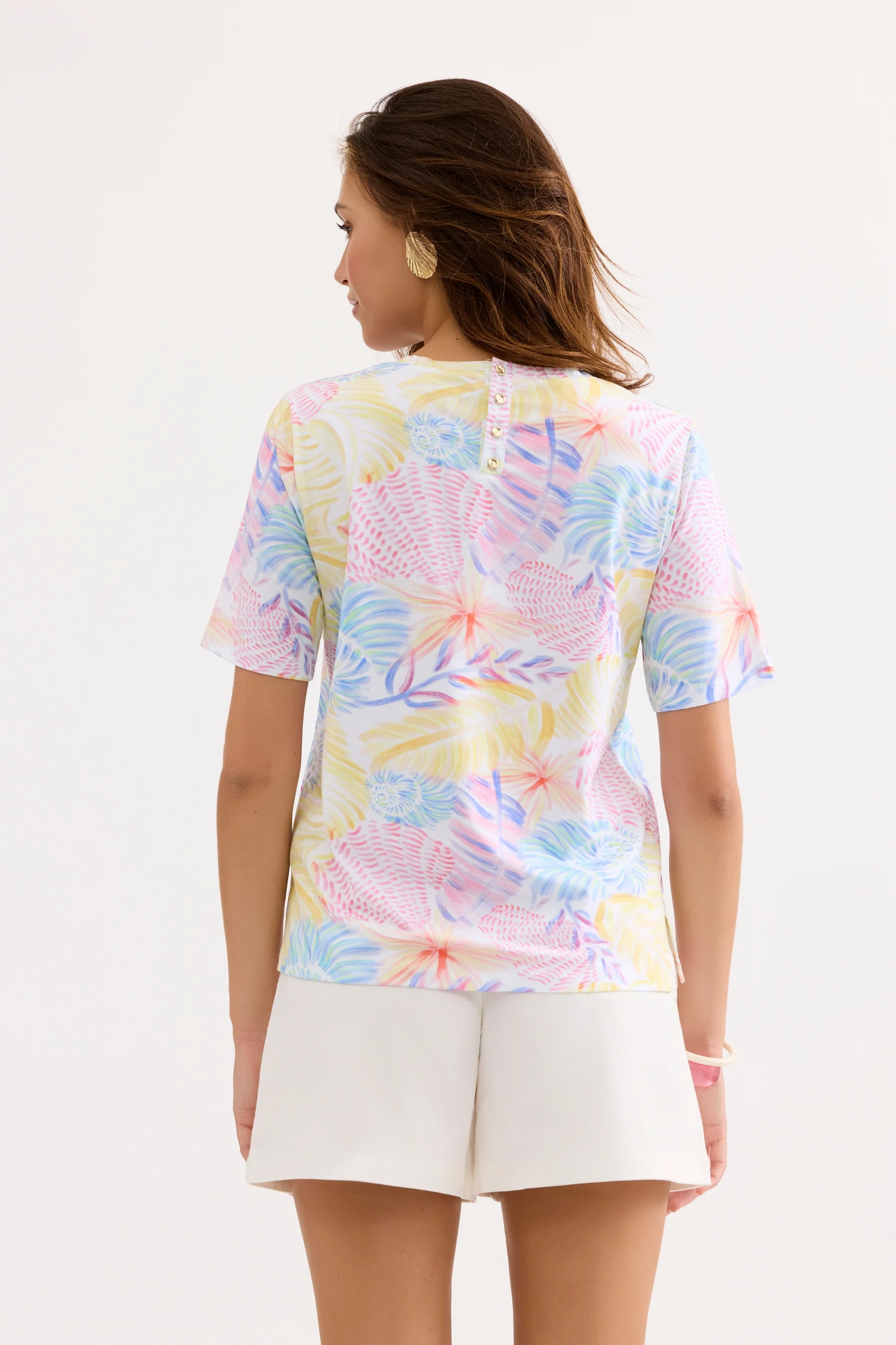 T-shirt imprimé pastel col V - Image 5