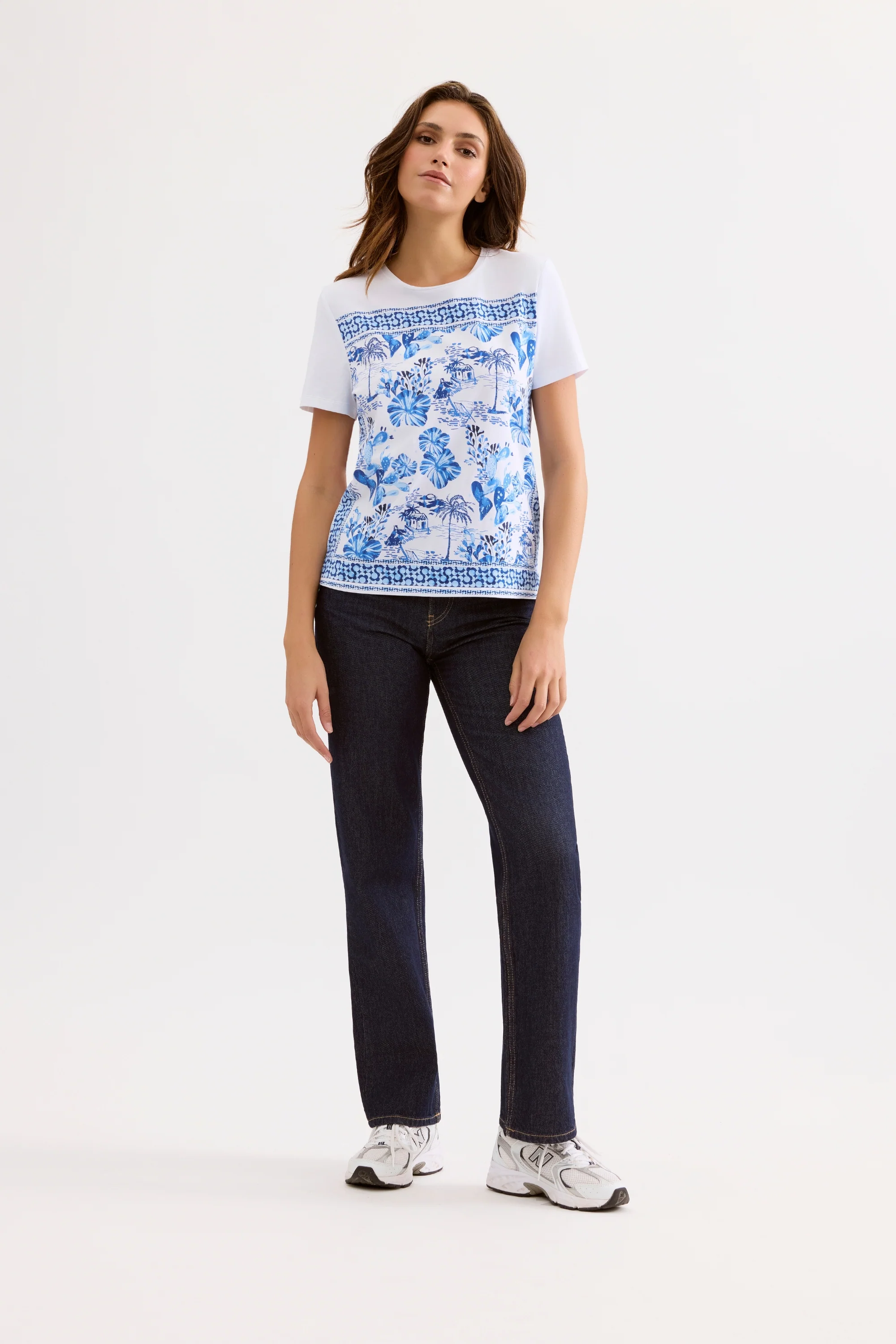 T-shirt imprimé tropical bleu - Image 3
