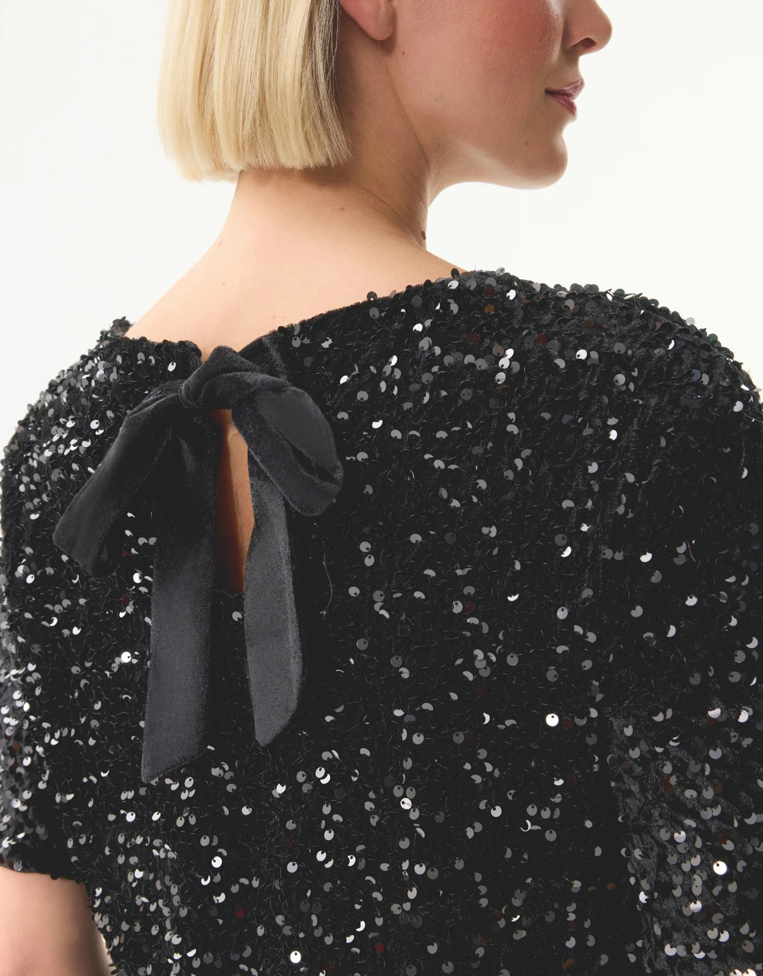 T-shirt noir à sequins - Image 3
