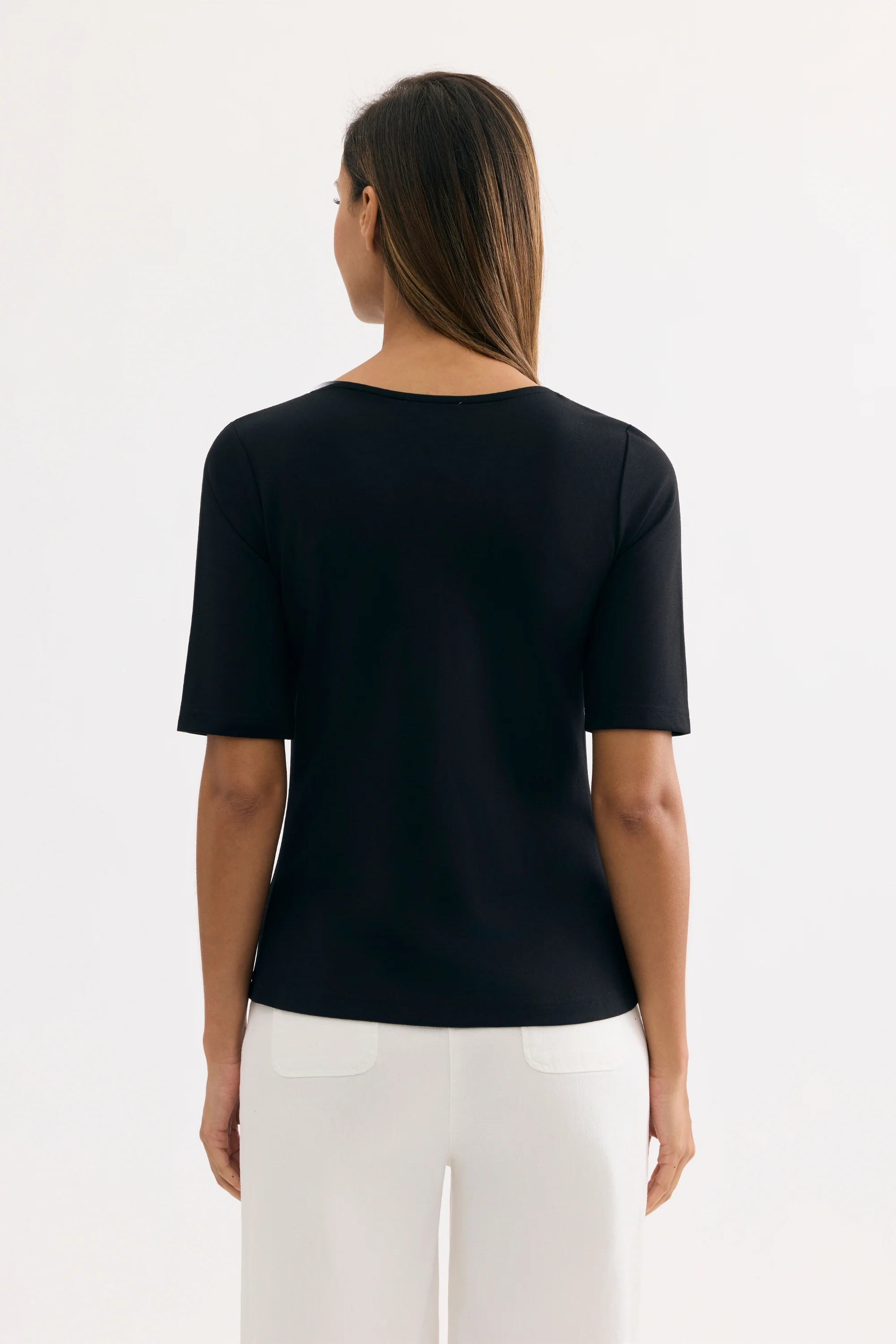 T-shirt noir avec nœud décoratif - Image 4