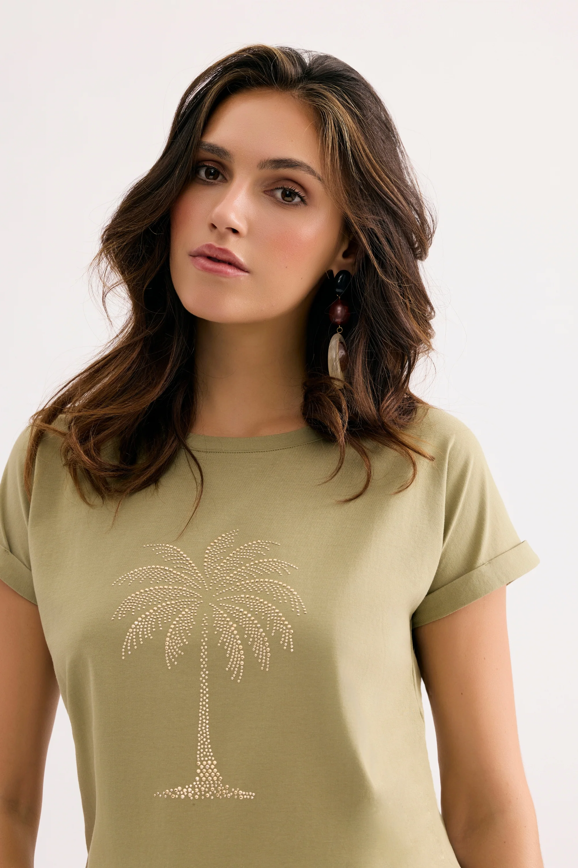 T-shirt palmier en strass - Image 5