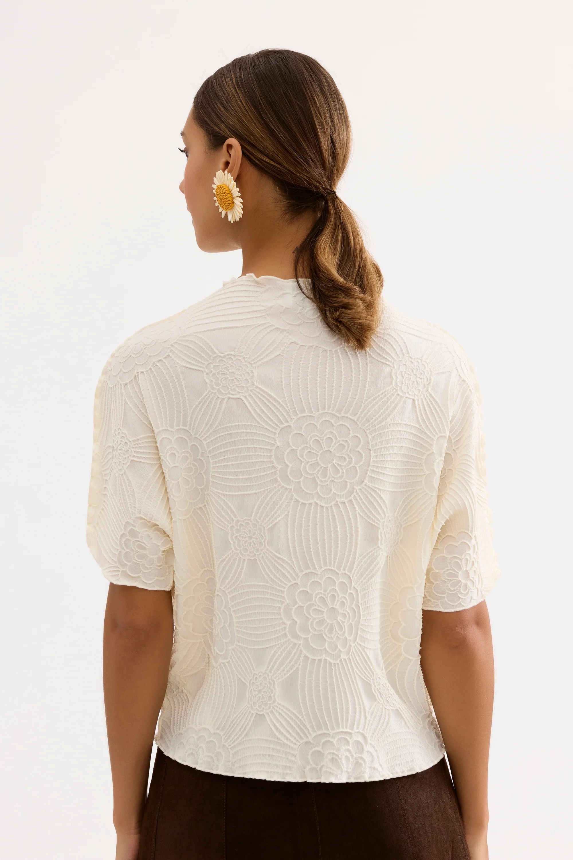 T-shirt texturé motif floral - Image 4